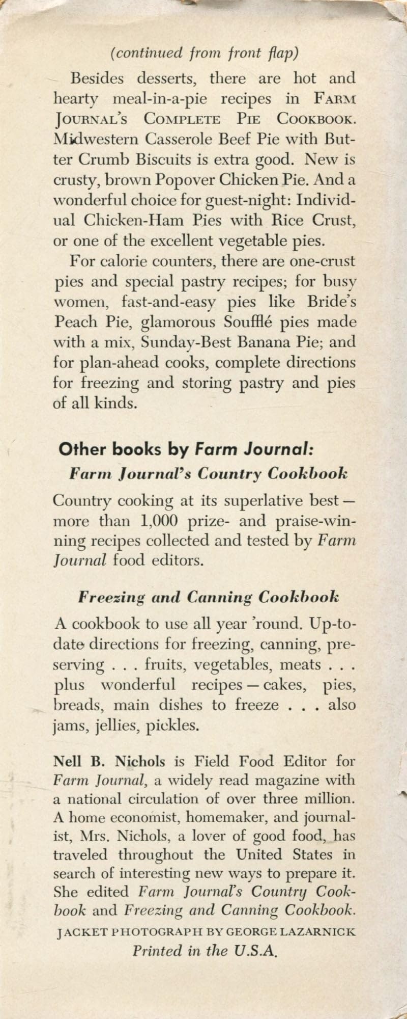 Farm Journal's Complete PIE cookbook: 700 Best Dessert and Main-Dish Pies in the Country