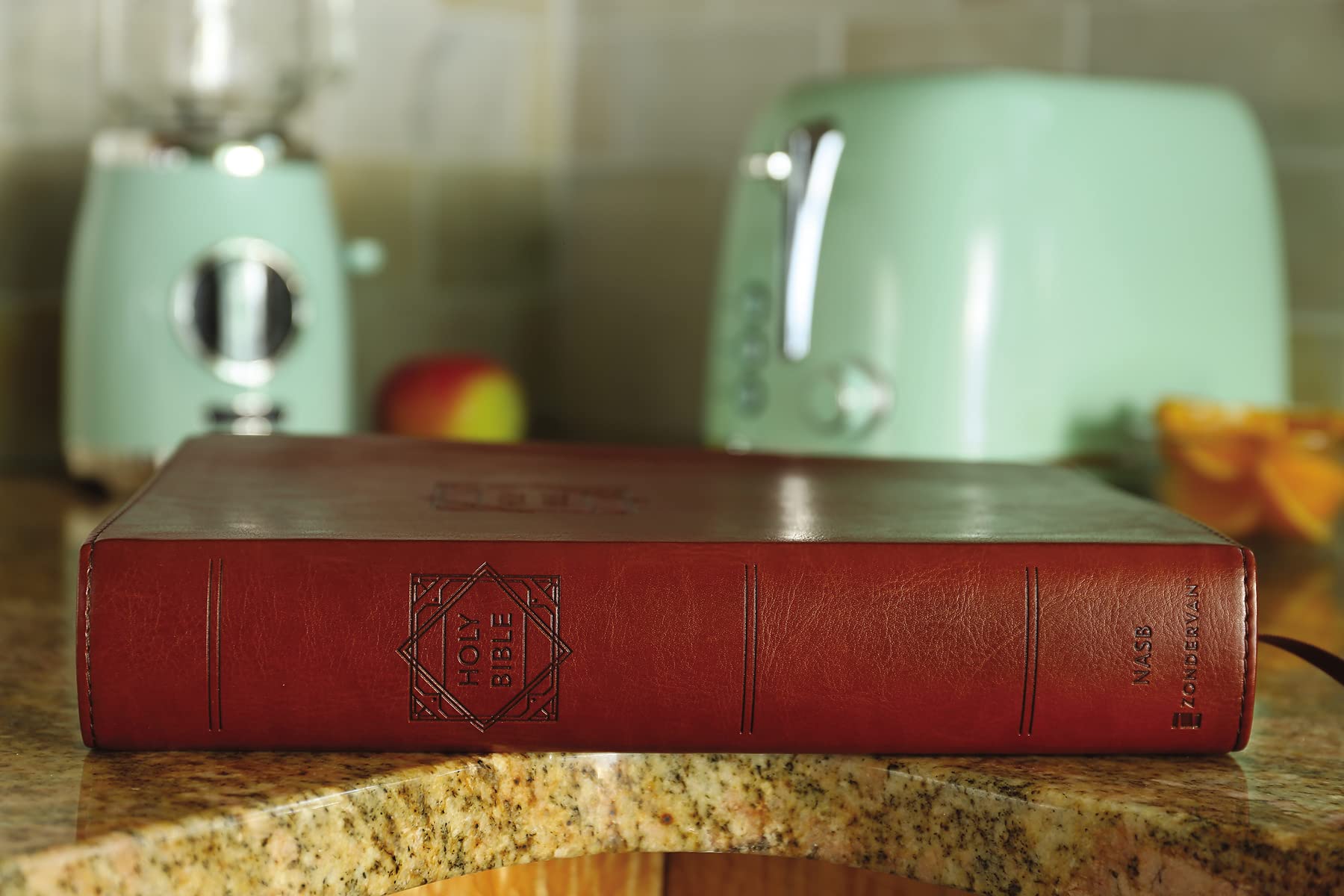 NASB, Super Giant Print Reference Bible, Leathersoft, Brown, Red Letter, 1995 Text, Comfort Print used book depot