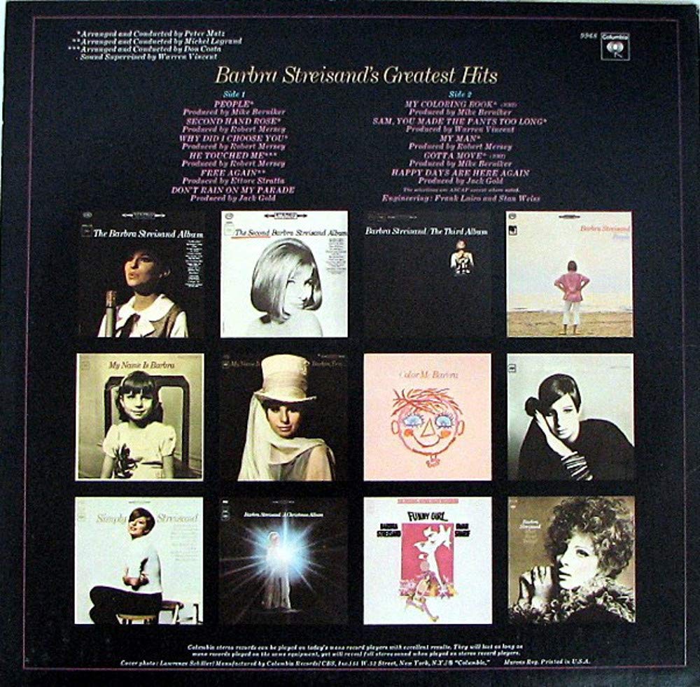 Barbra Streisand's Greatest Hits used book depot