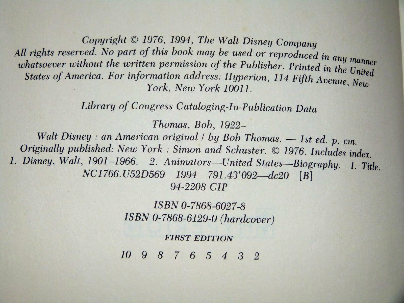 Walt Disney: An American Original used book depot