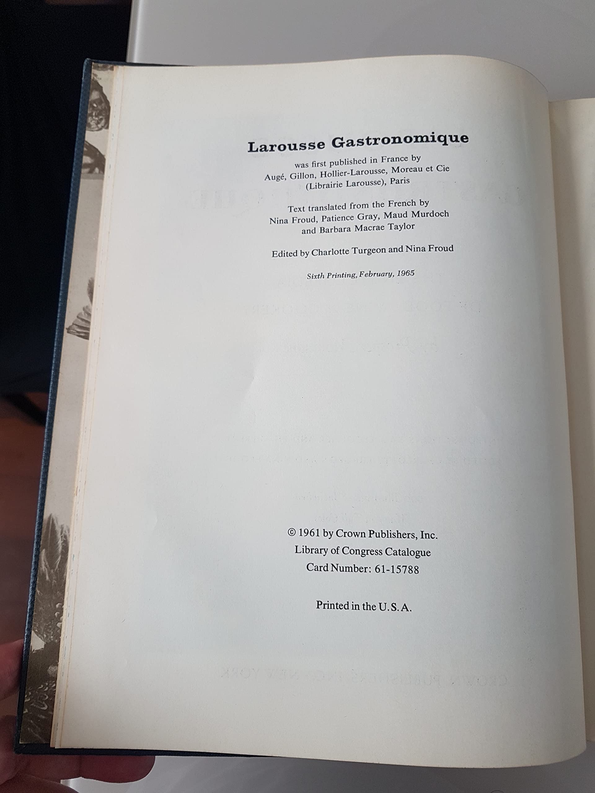 Larousse Gastronomique used book depot