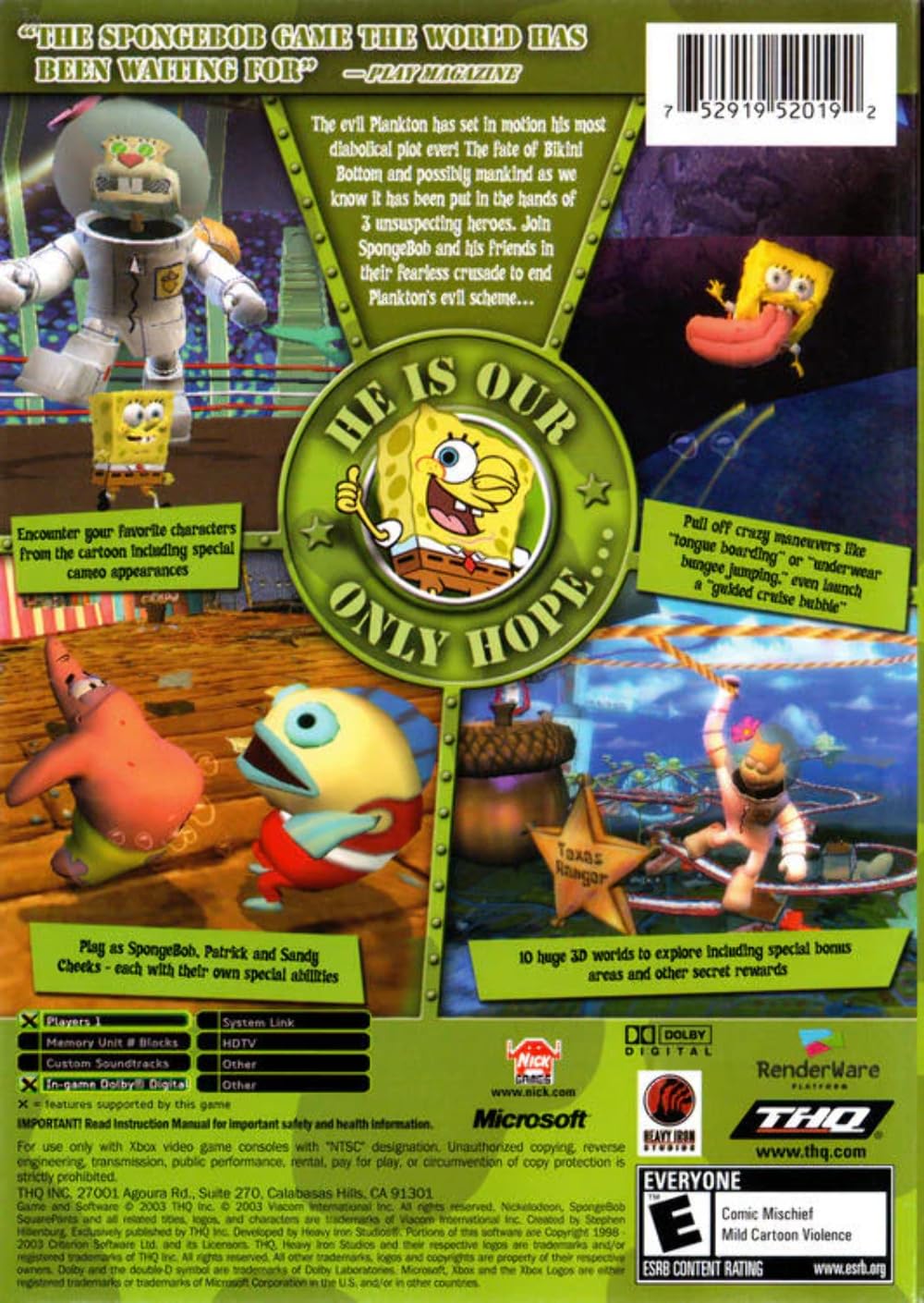 Spongebob Squarepants The Battle For Bikini Bottom - Xbox