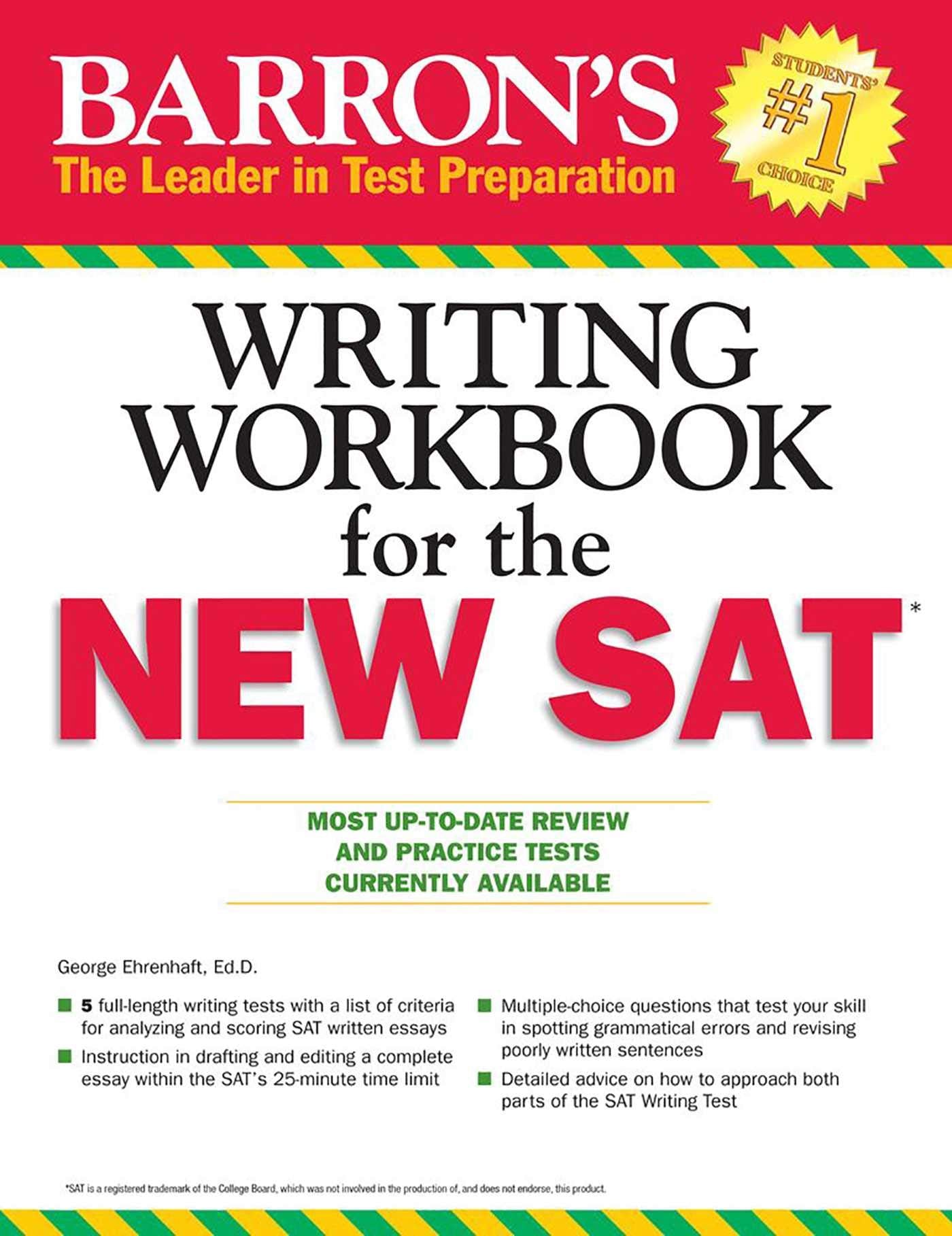 Barron's Writing Workbook for the NEW SAT used book depot