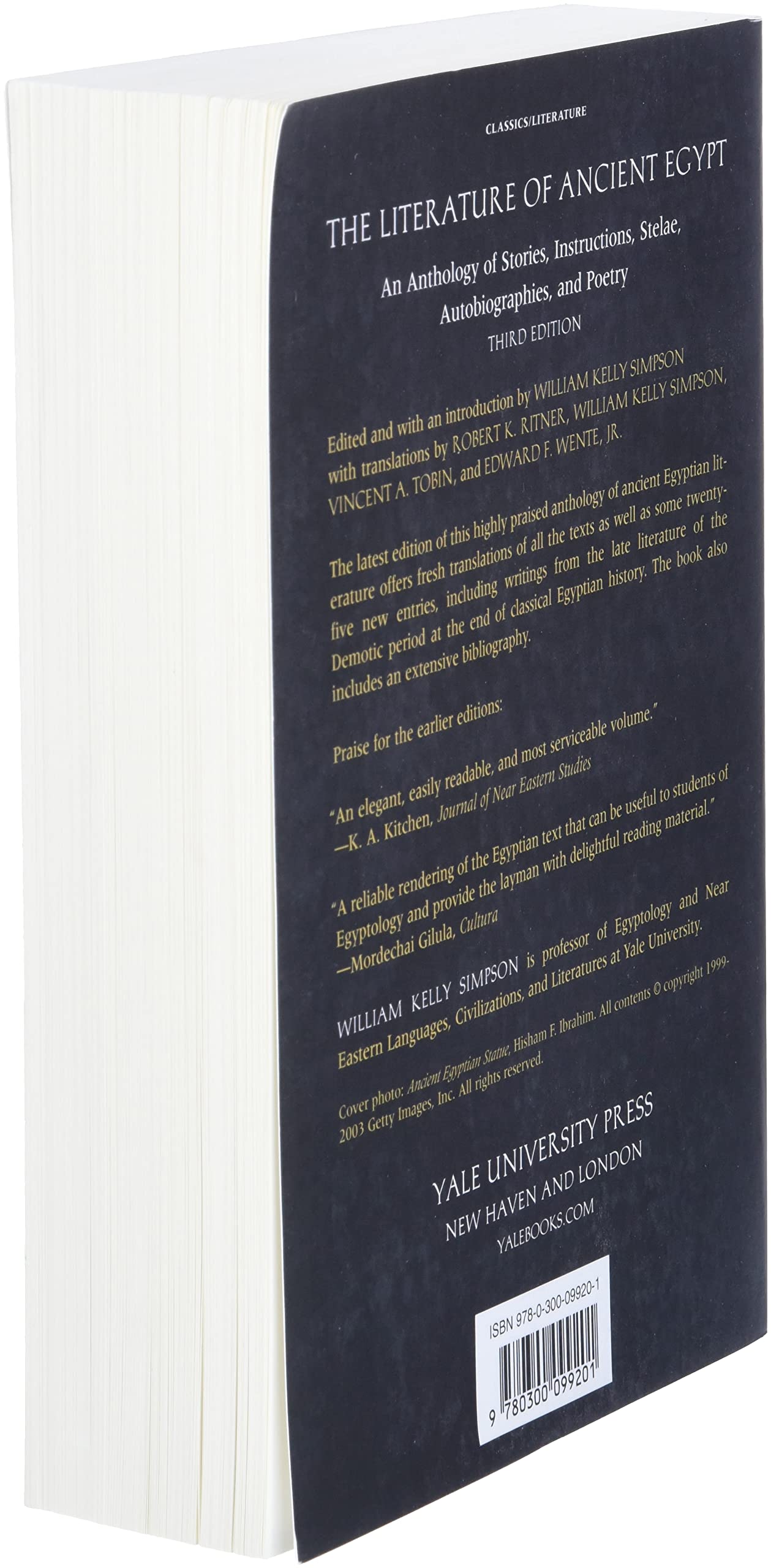 The Literature of Ancient Egypt: An Anthology of Stories, Instructions, Stelae, Autobiographies, and Poetry used book depot