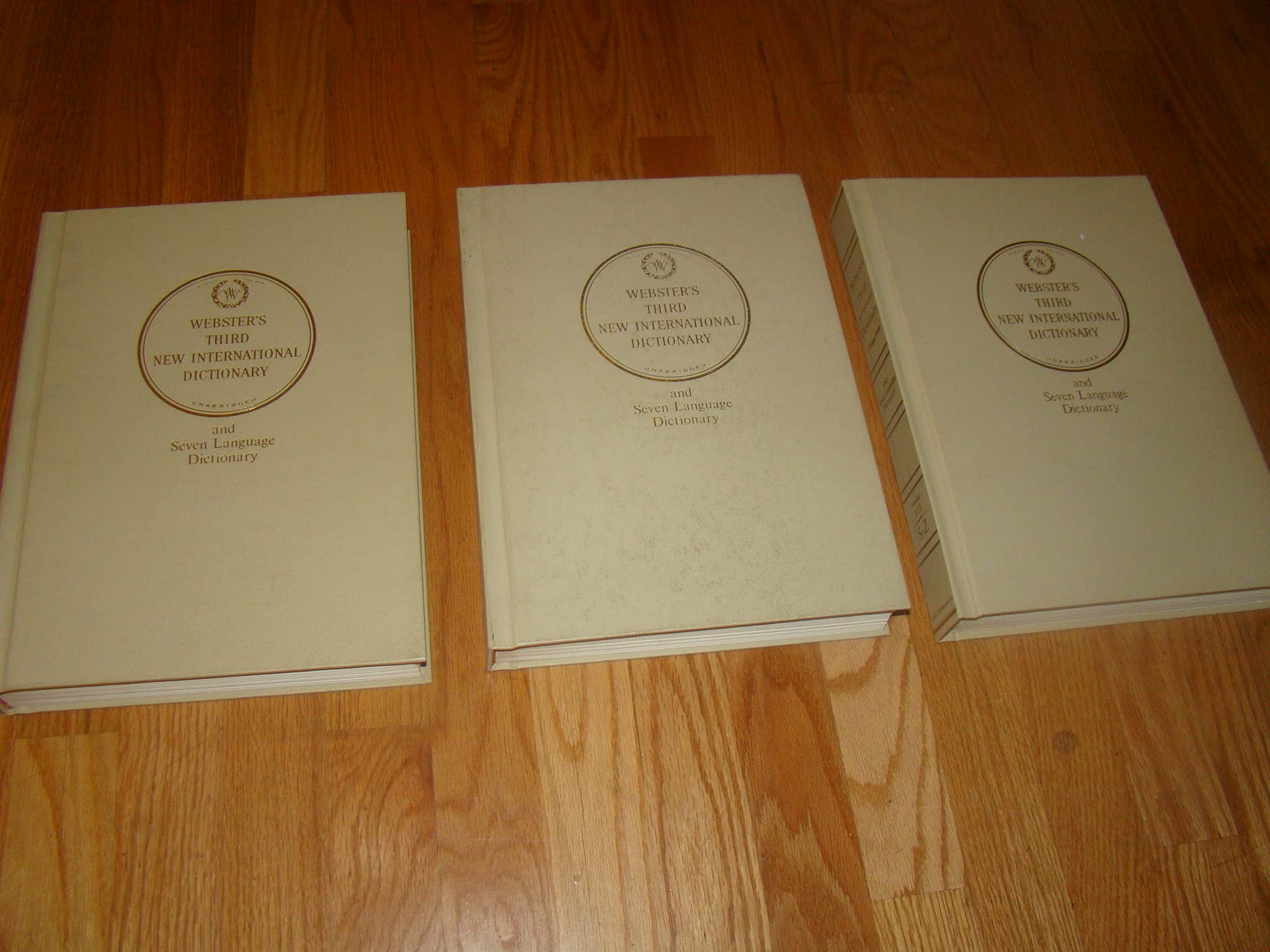 Webster's Third New International Dictionary of the English Language, unabridged, and Seven Language Dictionary used book depot