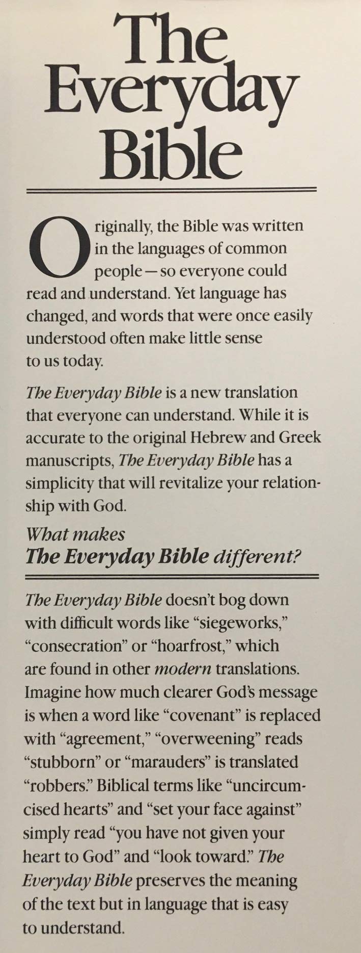 The Everyday Bible: New Century Version: Clearly Translated for Life