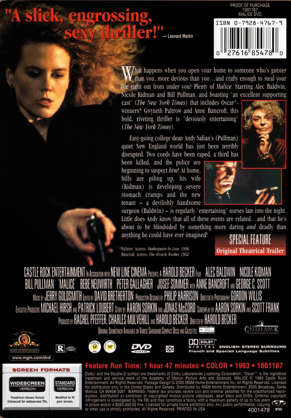 Malice [DVD] used book depot