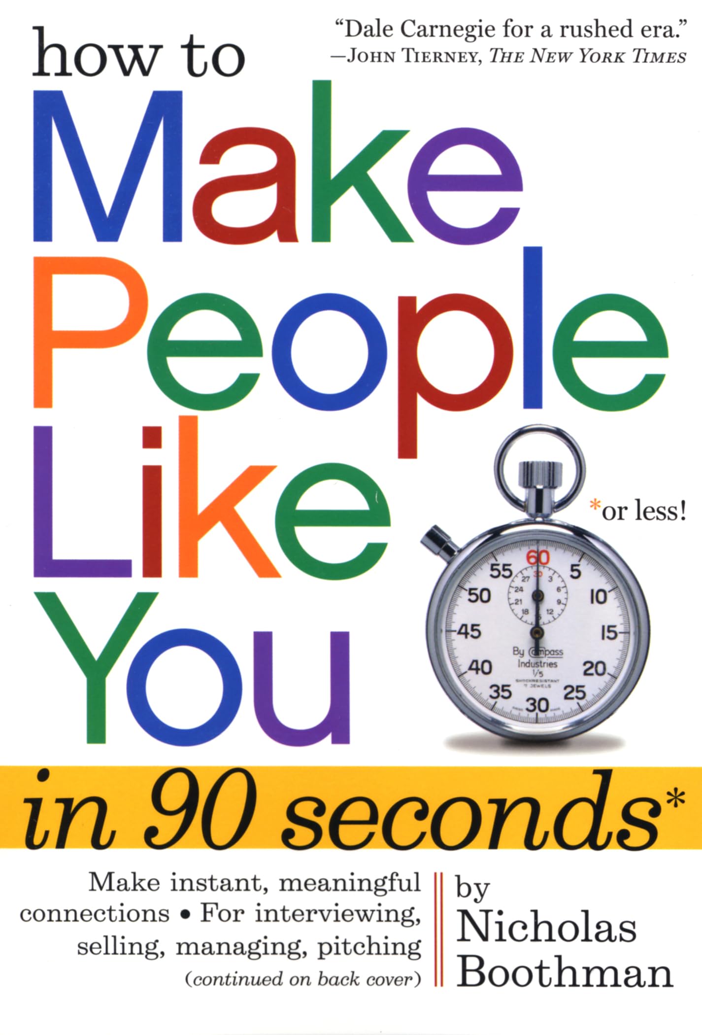 How to Make People Like You in 90 Seconds or Less used book depot