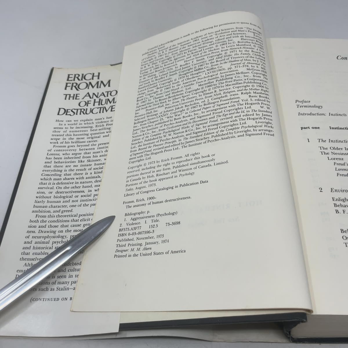 ANATOMY OF HUMAN DESTRUCTIVENESS used book depot