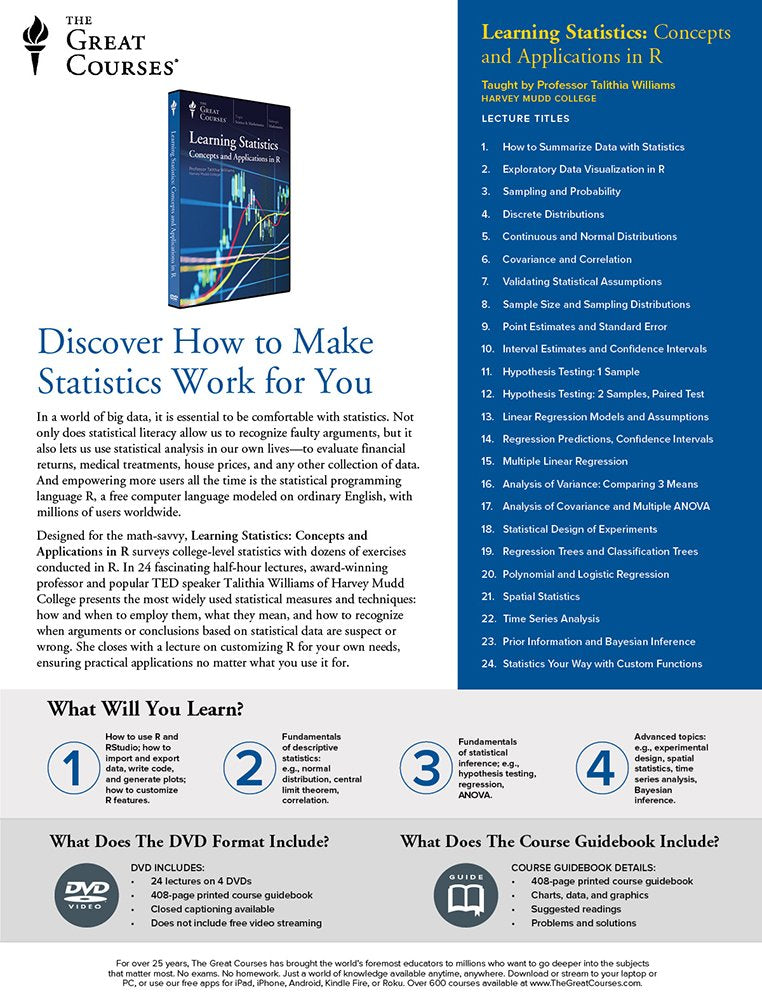 Learning Statistics: Concepts and Applications in R used book depot
