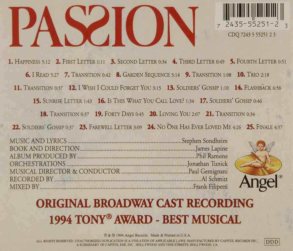 Passion (1994 Original Broadway Cast) used book depot