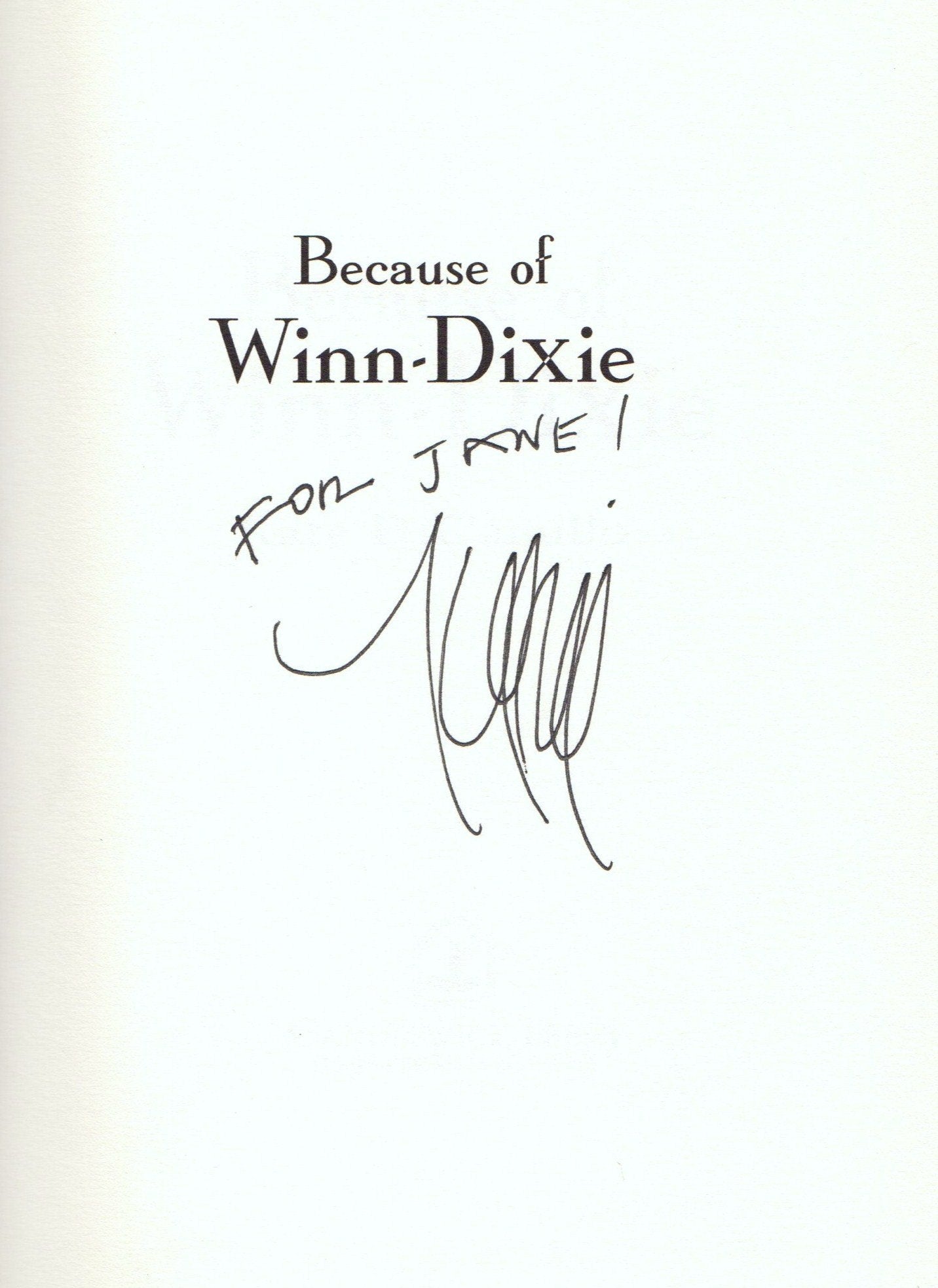 Because of Winn-Dixie used book depot