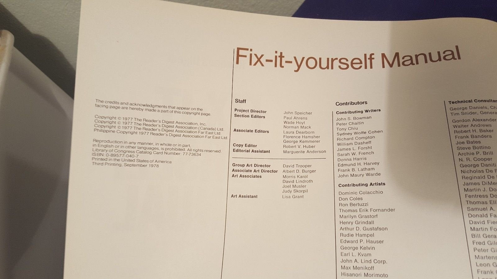 Reader's Digest: Fix It Yourself Manual, How to Repair, Clean and Maintain Anything and Everything in and Around Your Home used book depot