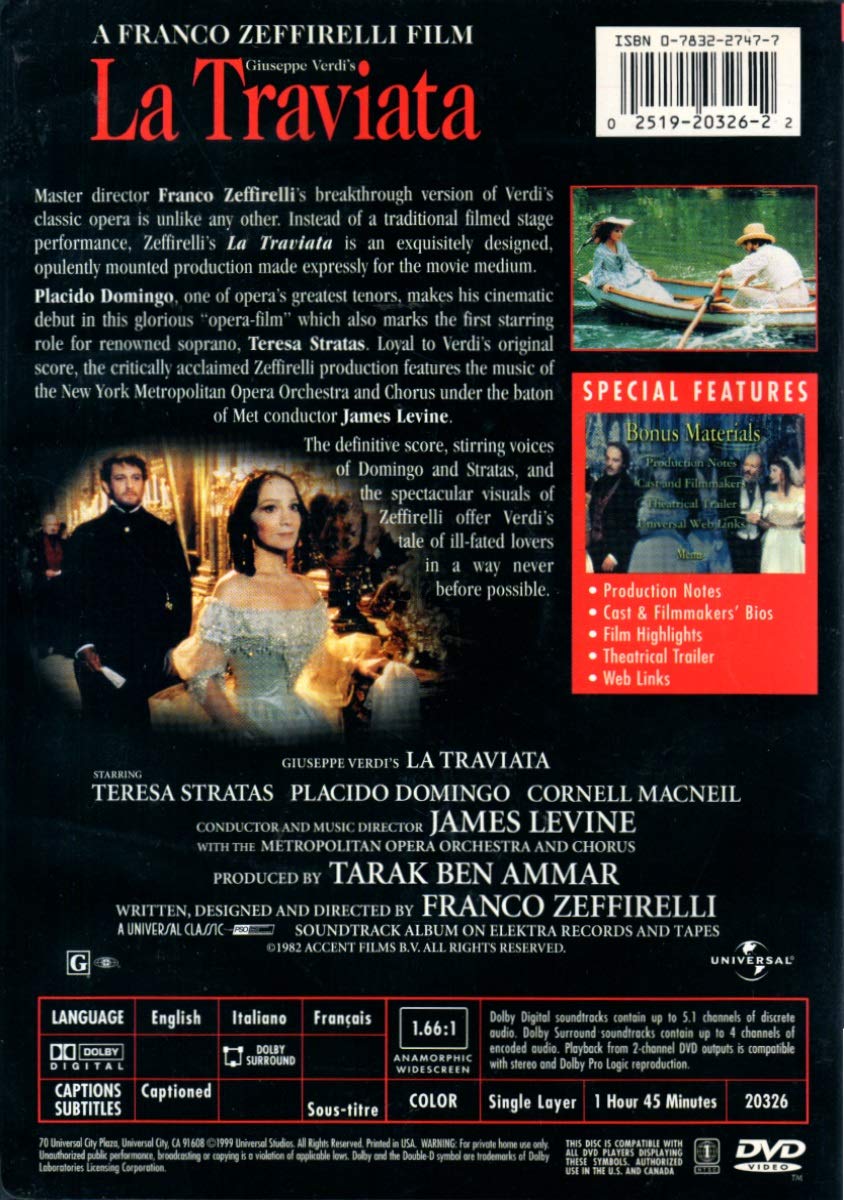 Guiseppe Verdi's La Traviata [DVD]