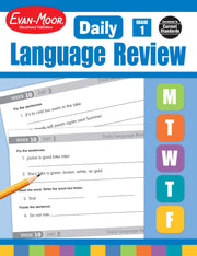 Evan-Moor Daily Language Review, Grade 1, Activities, Homeschooling and Classroom Resource Workbook, Reproducible Worksheets, Teacher Edition, Daily Practice, Skills Assessment, Grammar, Punc