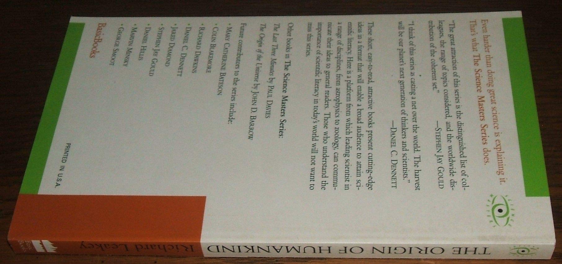 The Origin Of Humankind (Science Masters Series) used book depot