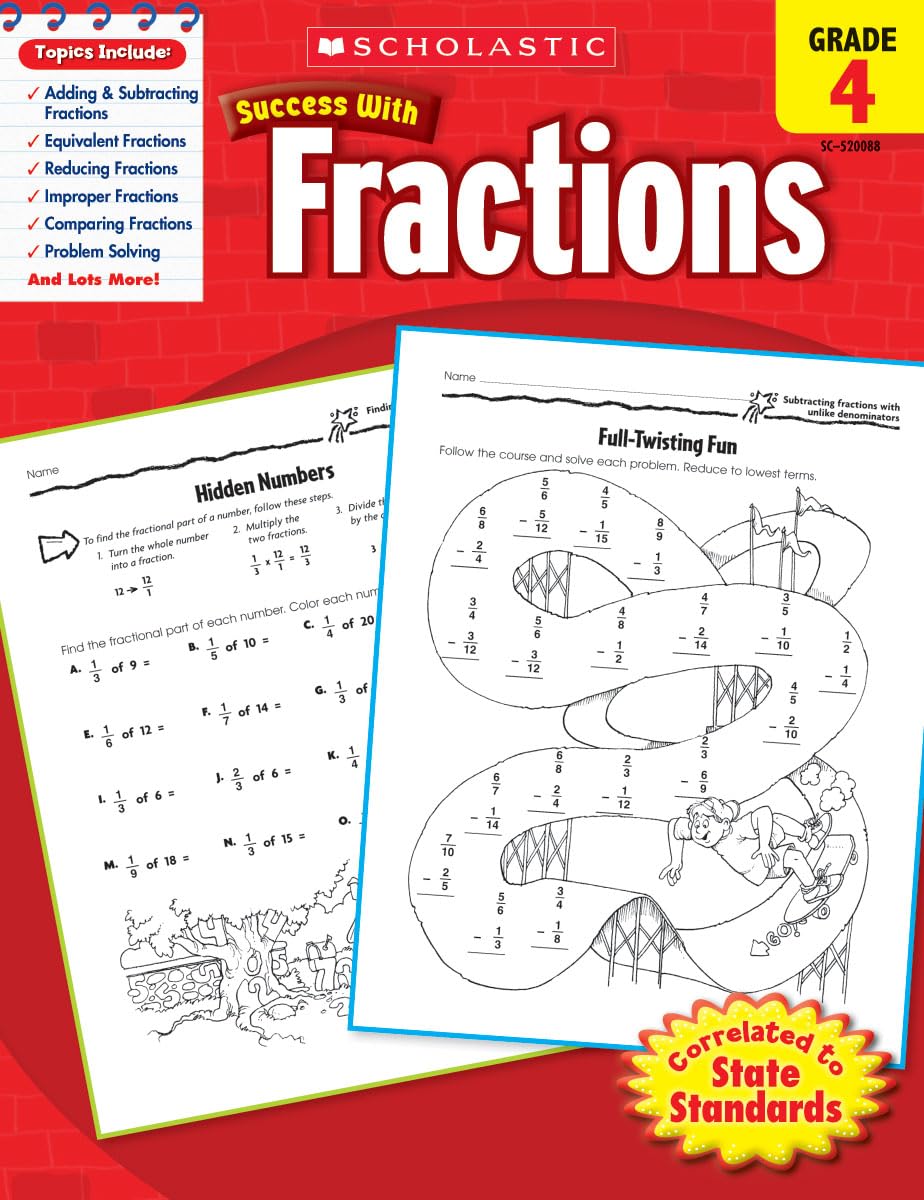 Scholastic Success with Fractions, Grade 4 (Success With Math) used book depot