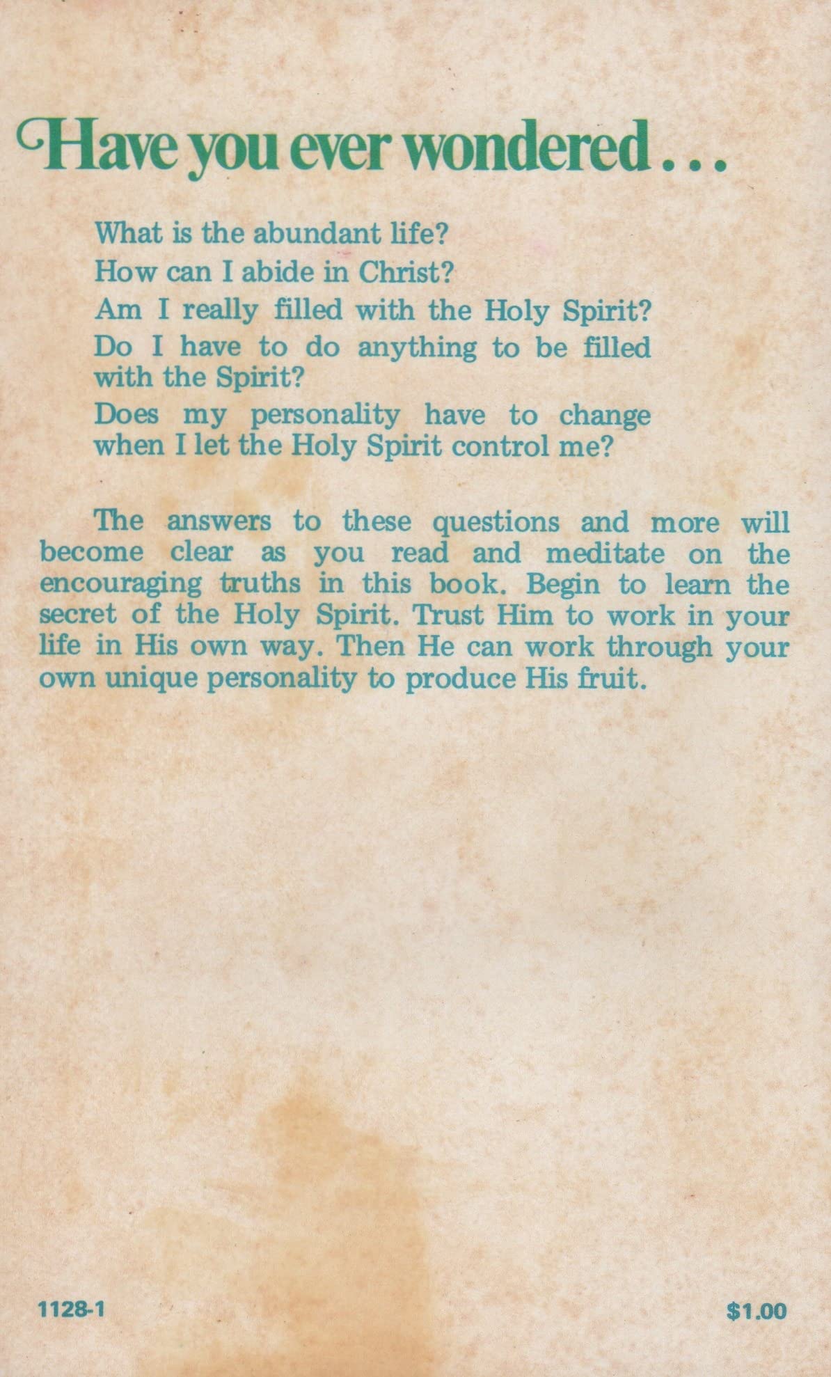 The threefold secret of the Holy Spirit used book depot