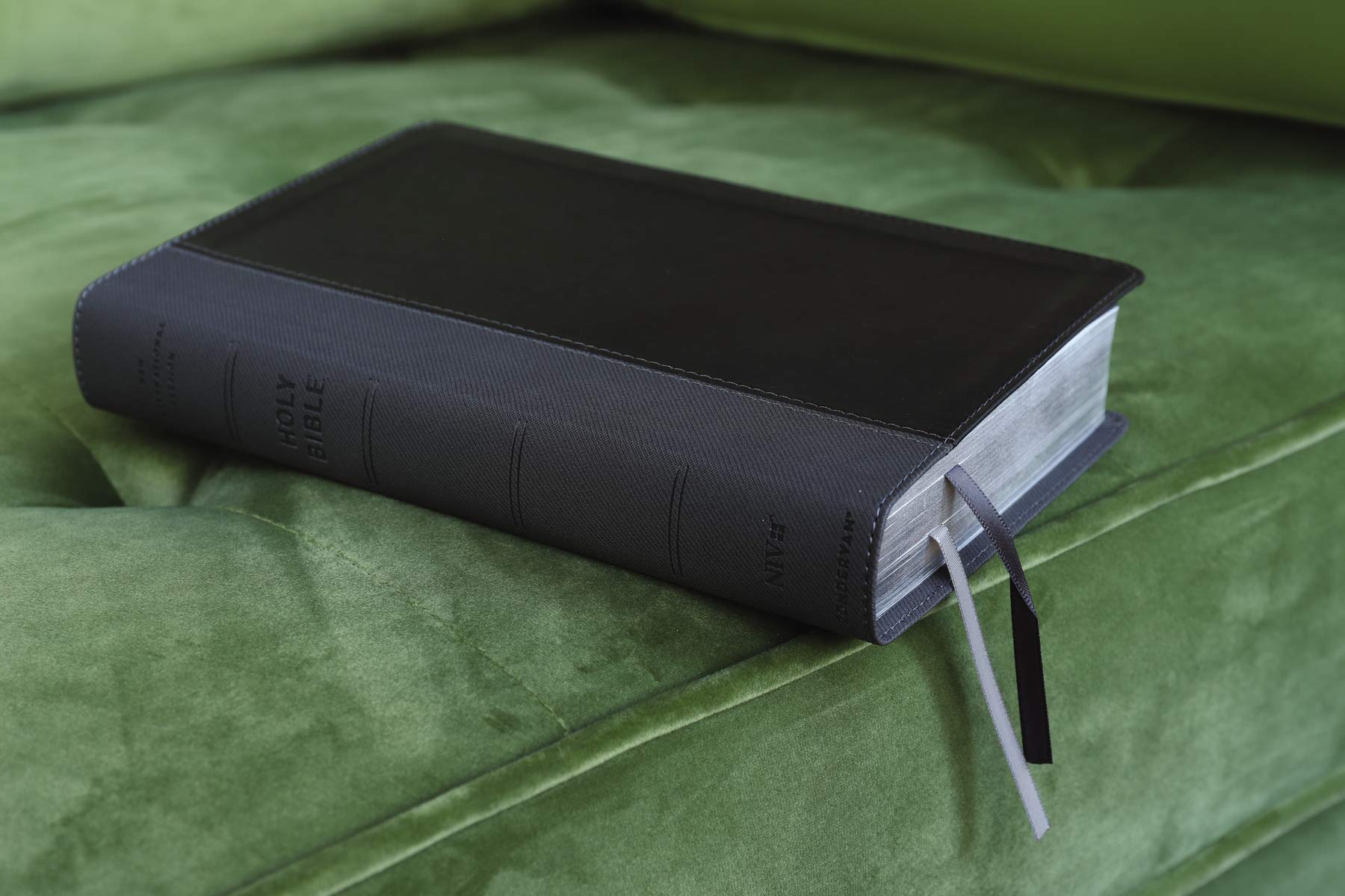 NIV, Personal Size Bible, Large Print, Leathersoft, Black, Red Letter, Comfort Print used book depot