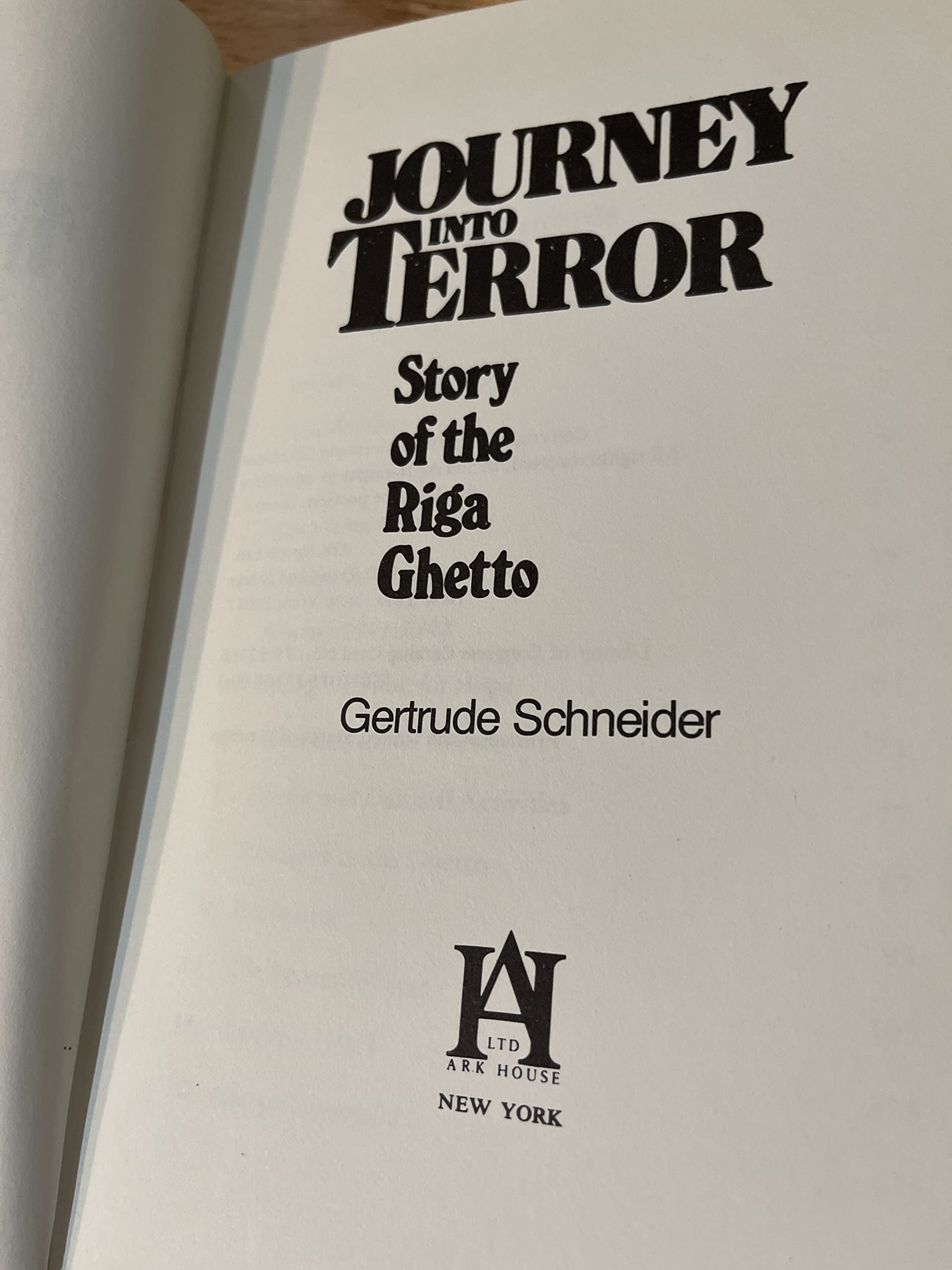 Journey Into Terror: Story of the Riga Ghetto used book depot