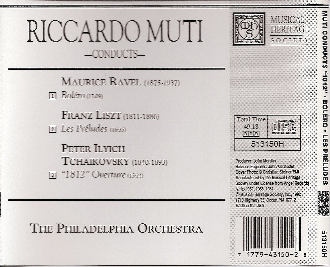 Muti Conducts "1812: Overture, Bolero, Les Preludes used book depot