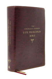 The NKJV, Charles F. Stanley Life Principles Bible, 2nd Edition, Leathersoft, Burgundy, Comfort Print: Growing in Knowledge and Understanding of God Through His Word used book depot