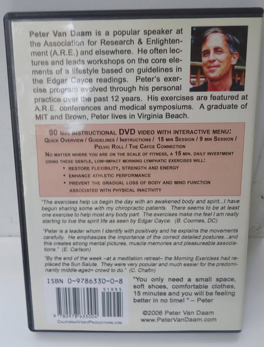 Peter Van Daam's Exercises: Western Yoga For All Developed Using Guidelines in the Psychic Readings of Edgar Cayce used book depot