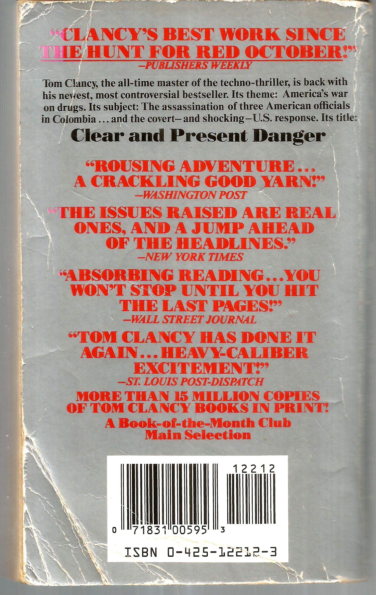 Clear and Present Danger (A Jack Ryan Novel) used book depot