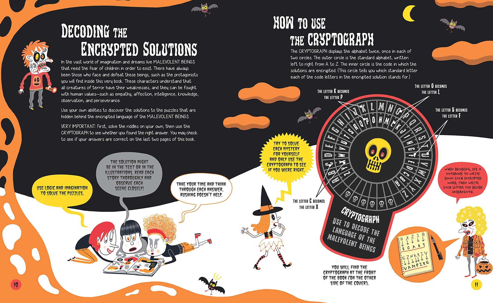 Sleuth & Solve: Spooky: Decode Mind-Twisting Mysteries Inspired by Classic Creepy Characters used book depot