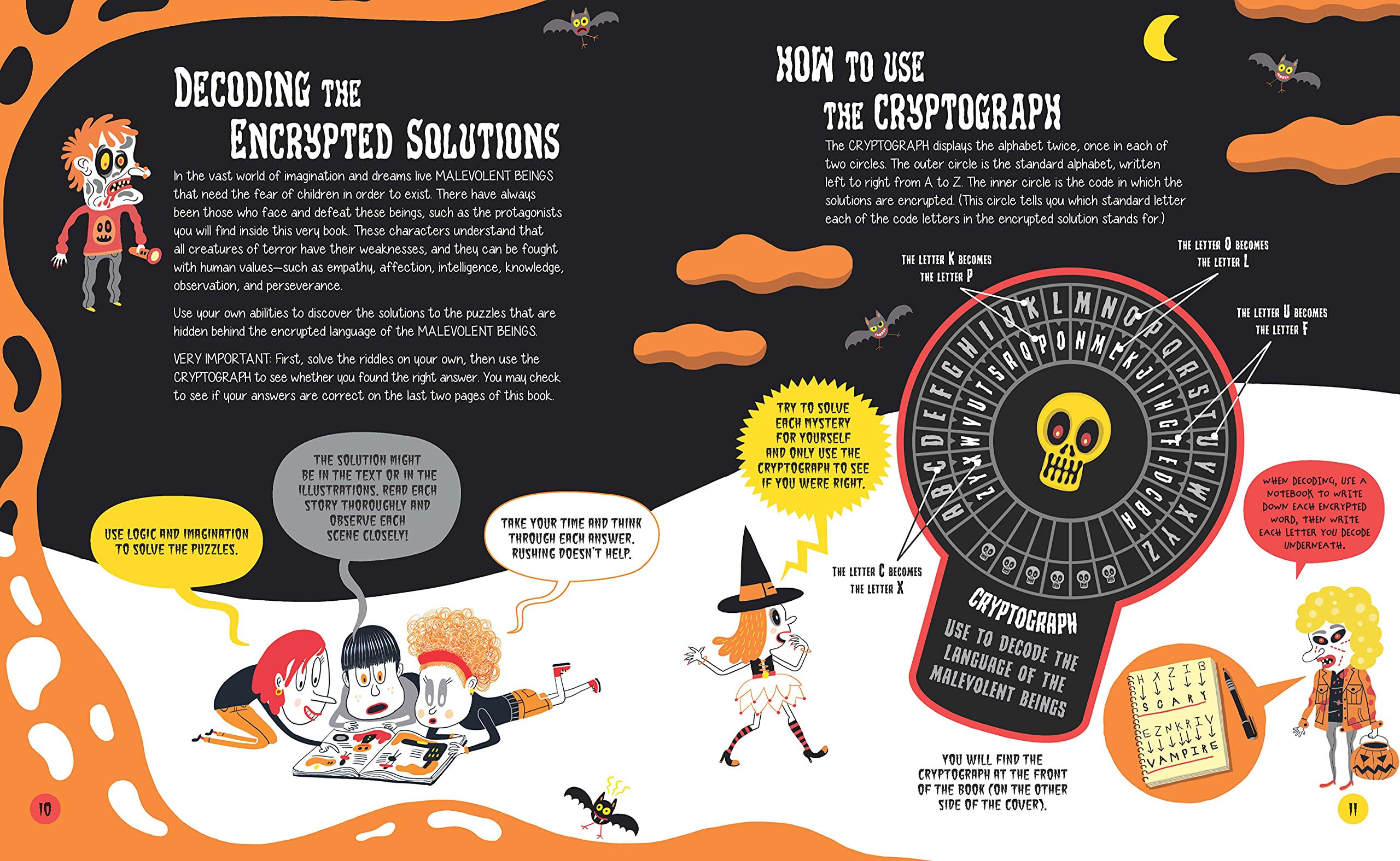 Sleuth & Solve: Spooky: Decode Mind-Twisting Mysteries Inspired by Classic Creepy Characters used book depot