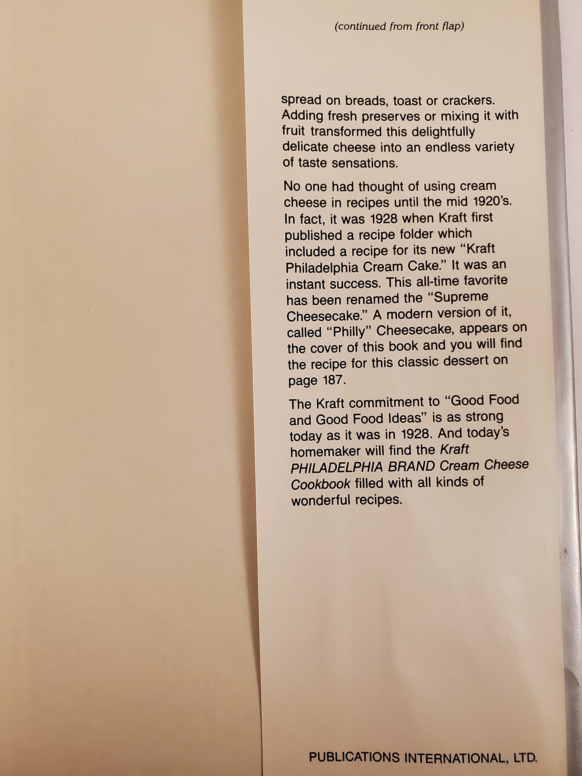 Kraft Philadelphia Brand Cream Cheese Cookbook used book depot
