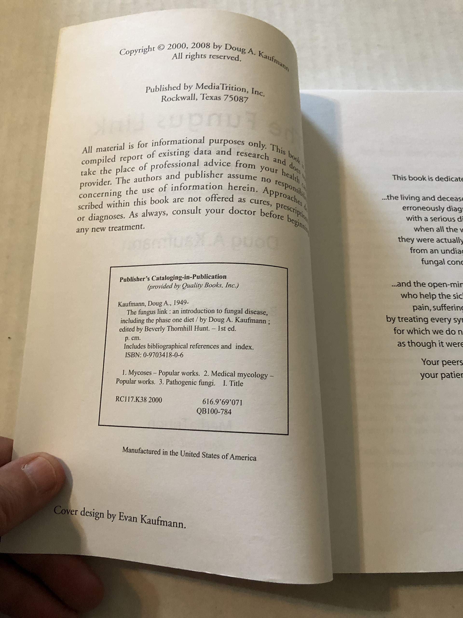 The Fungus Link: An Introduction to Fungal Disease, Including the Initial Phase Diet used book depot