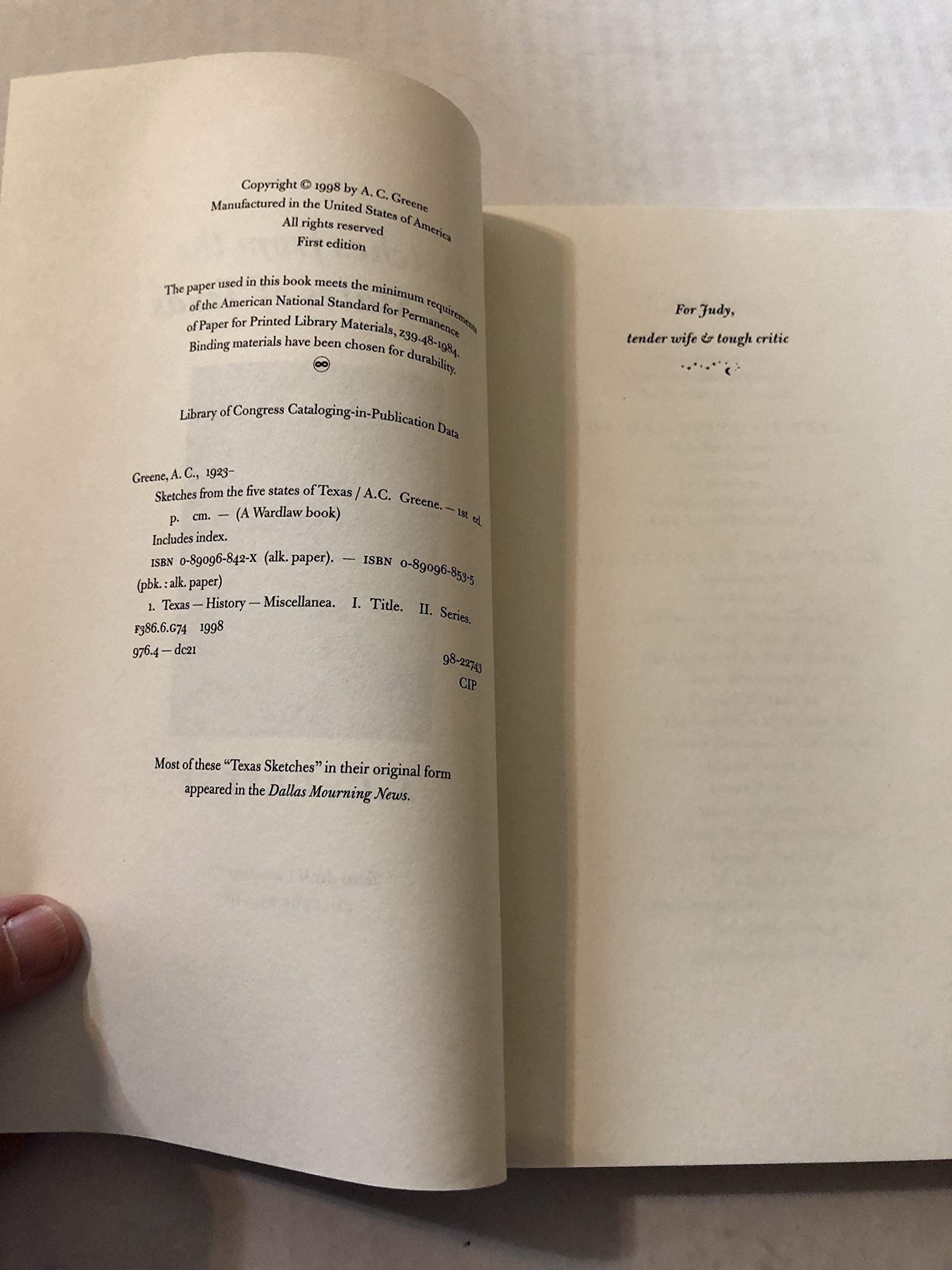 Sketches from the Five States of Texas (Wardlaw Books) used book depot