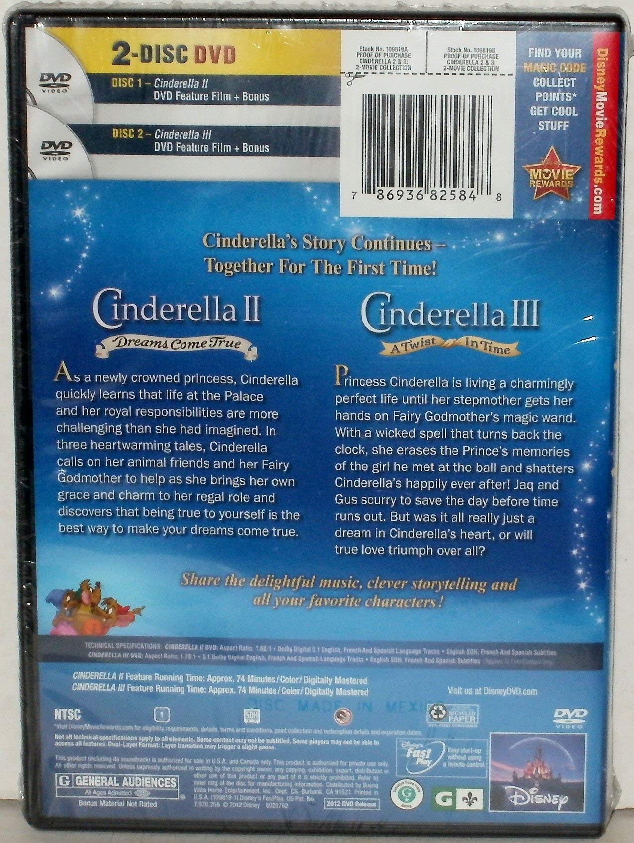 Cinderella II: Dreams Come True / Cinderella III: A Twist In Time (Two-Disc DVD Collection) used book depot