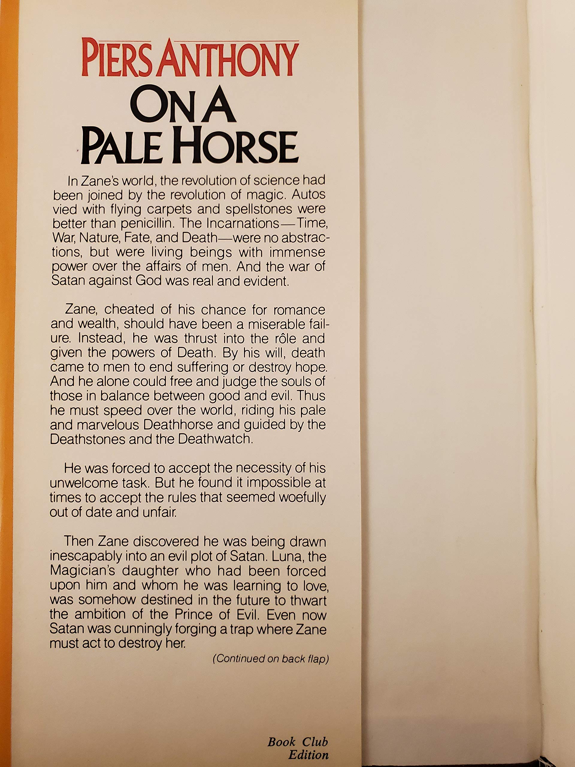 On a Pale Horse (Incarnations of Immortality, Book 1) used book depot