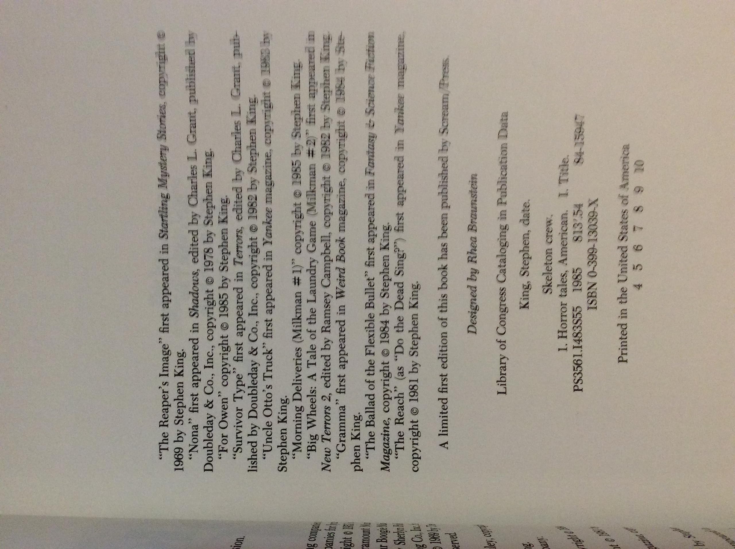 Skeleton Crew used book depot