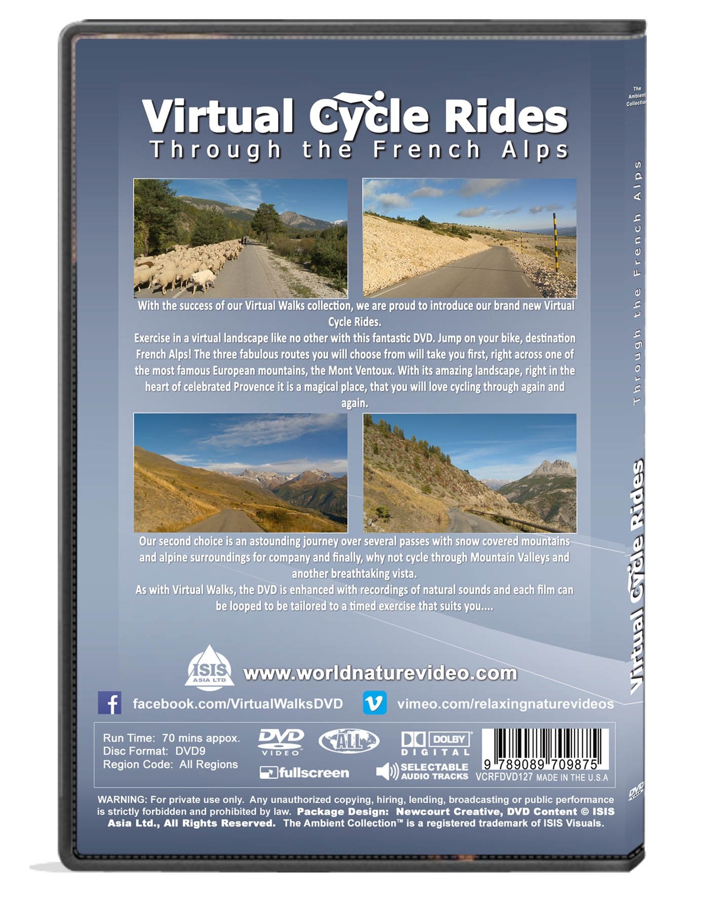 Virtual Cycle Rides - Bike Through The French Alps - for Indoor Cycling, Treadmill and Running Workouts