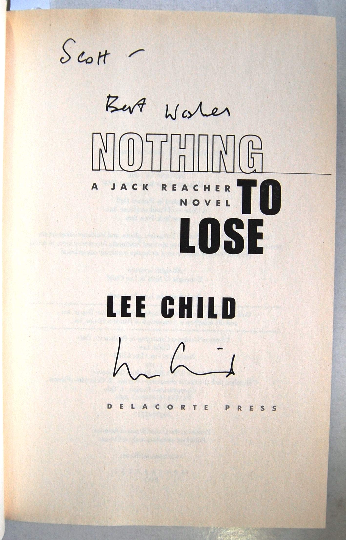 Nothing to Lose (Jack Reacher, No. 12) used book depot