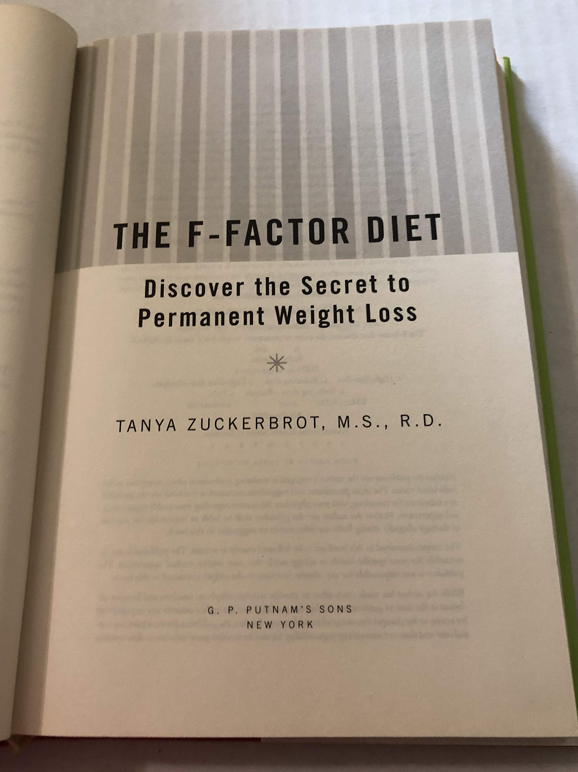 The F-Factor Diet: Discover the Secret to Permanent Weight Loss used book depot