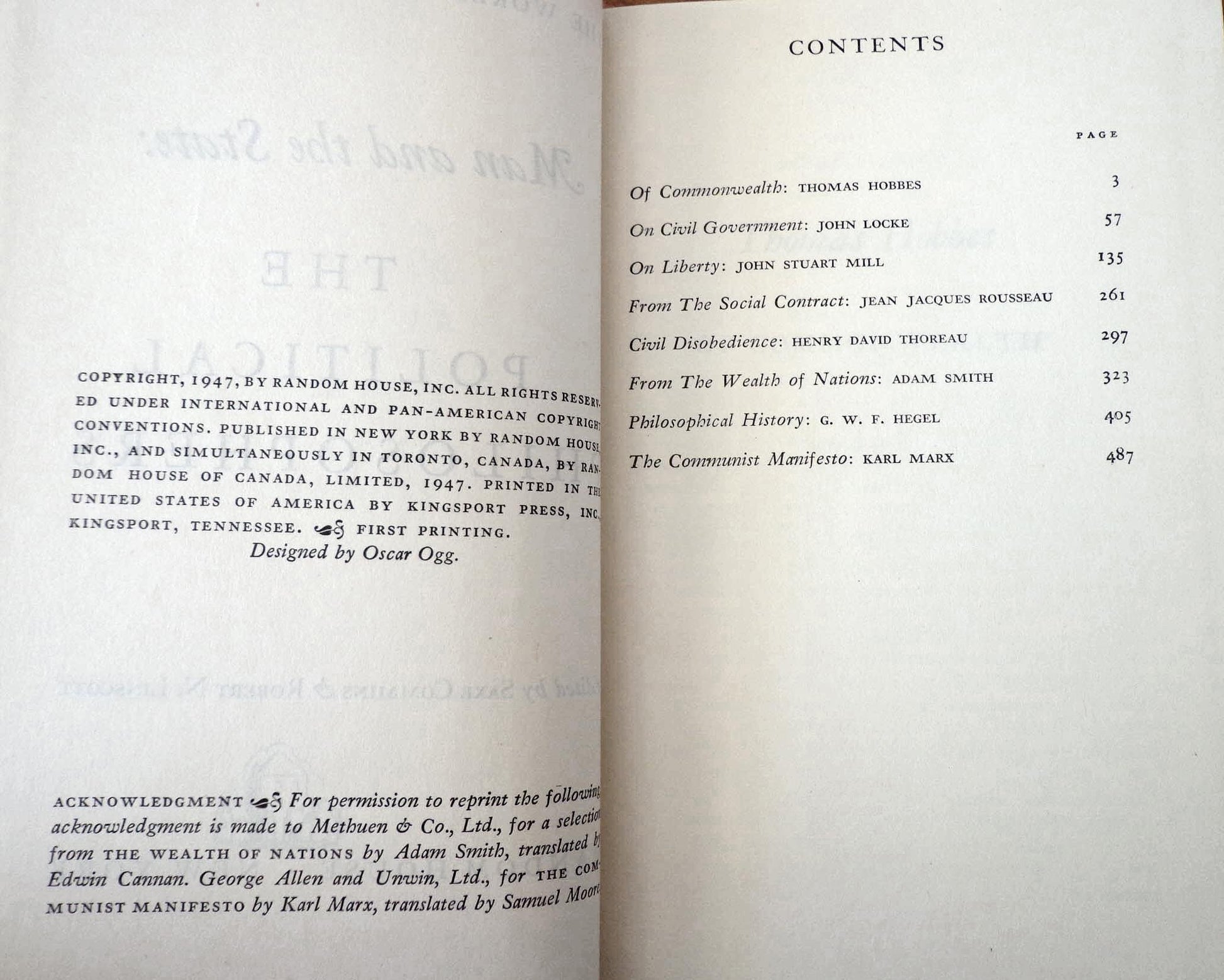 The World's Great Thinkers: Man and Man: the Social Philosophers / Man and the State: the Political Philosophers / Man and the Universe: the Philosophers of Science / Man and Spirit: the Spec used book depot