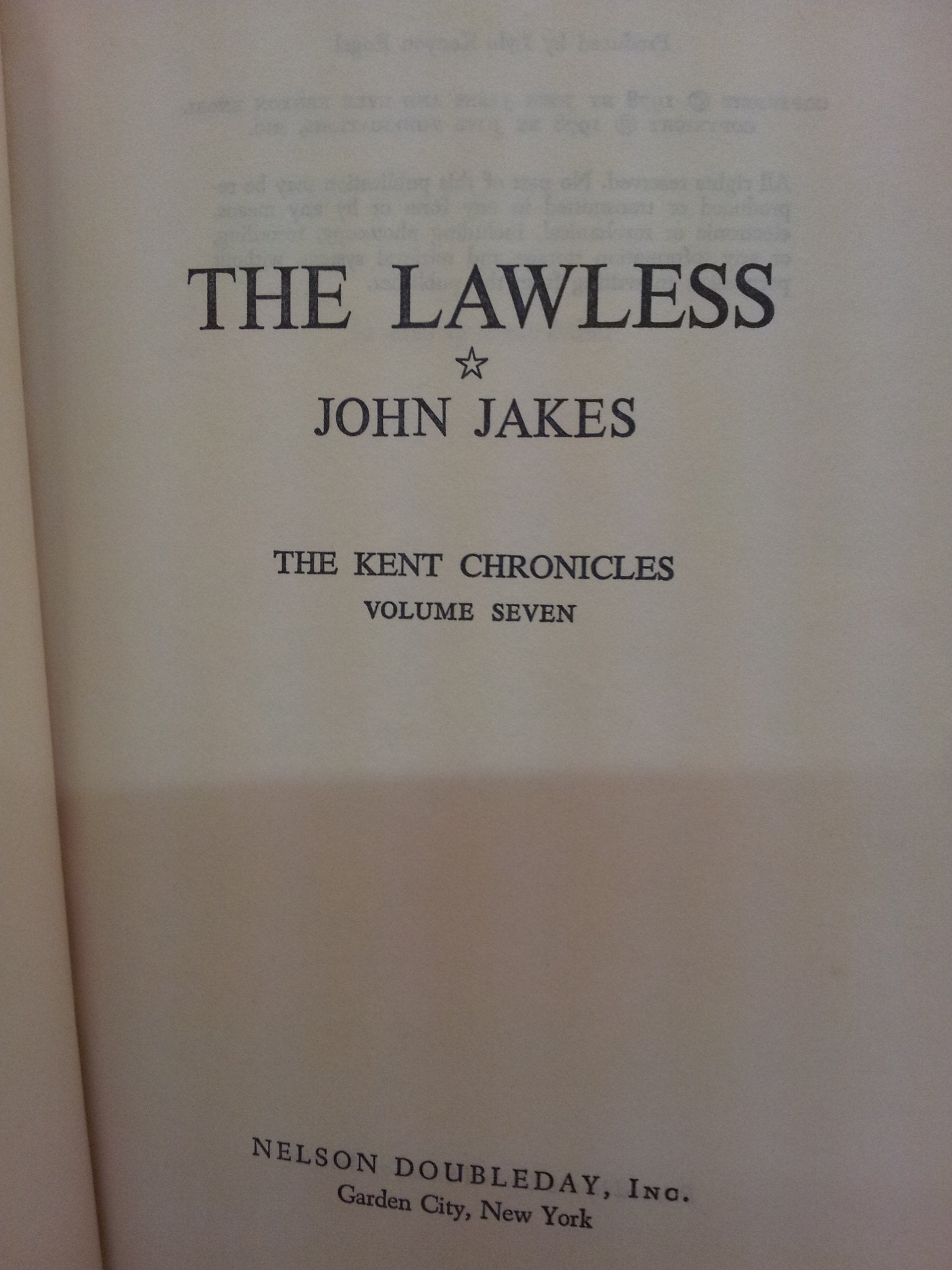 The Lawless, The Kent Chronicles, Volume Seven used book depot