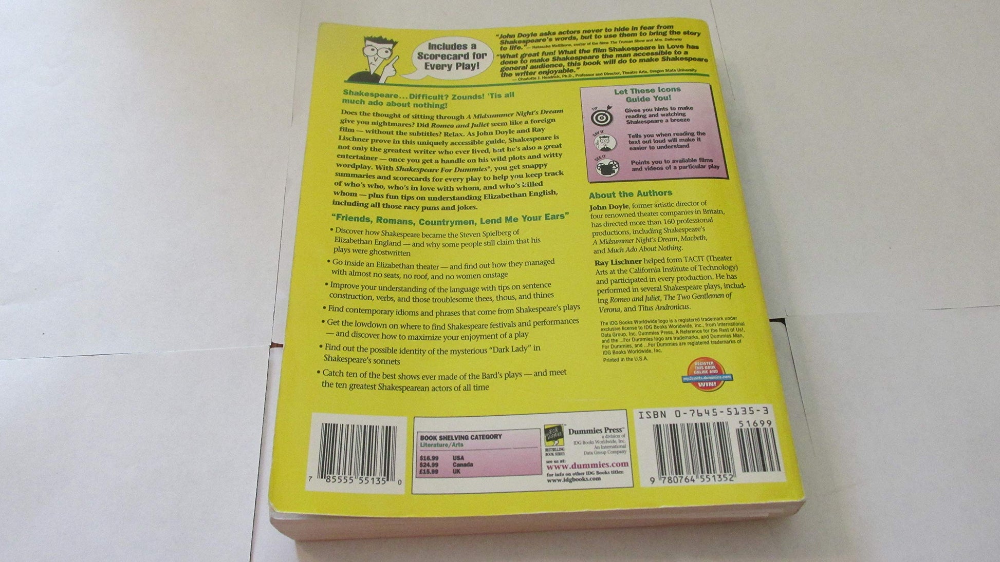 Shakespeare for Dummies used book depot