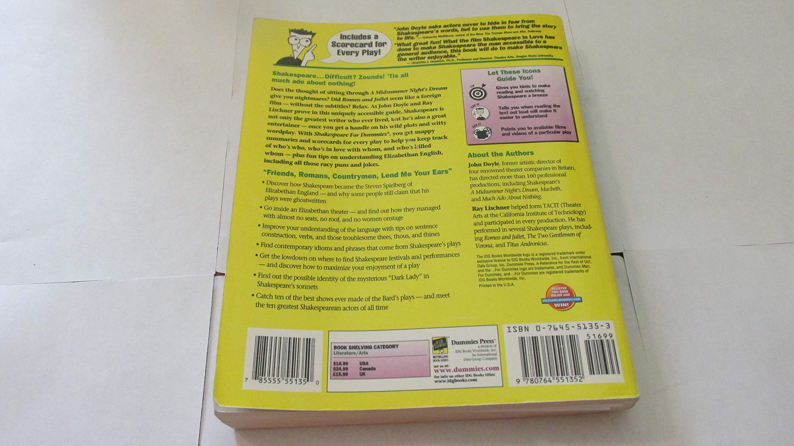 Shakespeare for Dummies used book depot