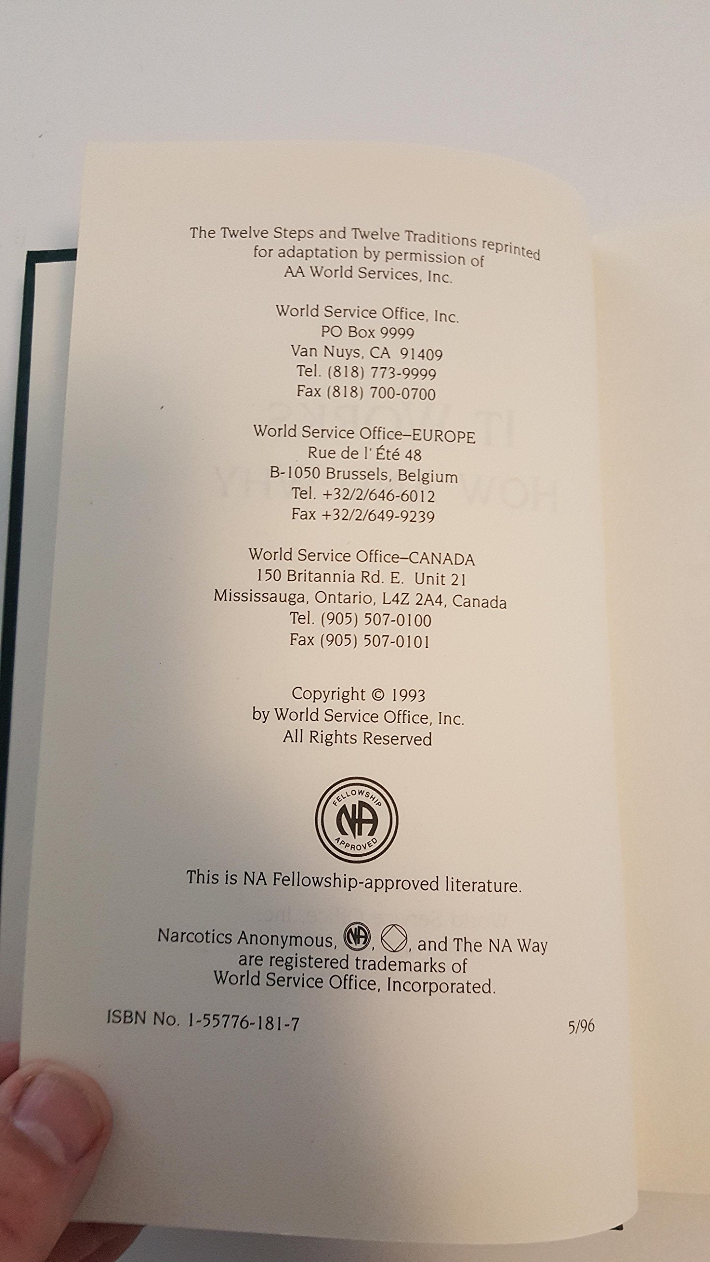 It Works: How and Why: The Twelve Steps and Twelve Traditions of Narcotics Anonymous used book depot