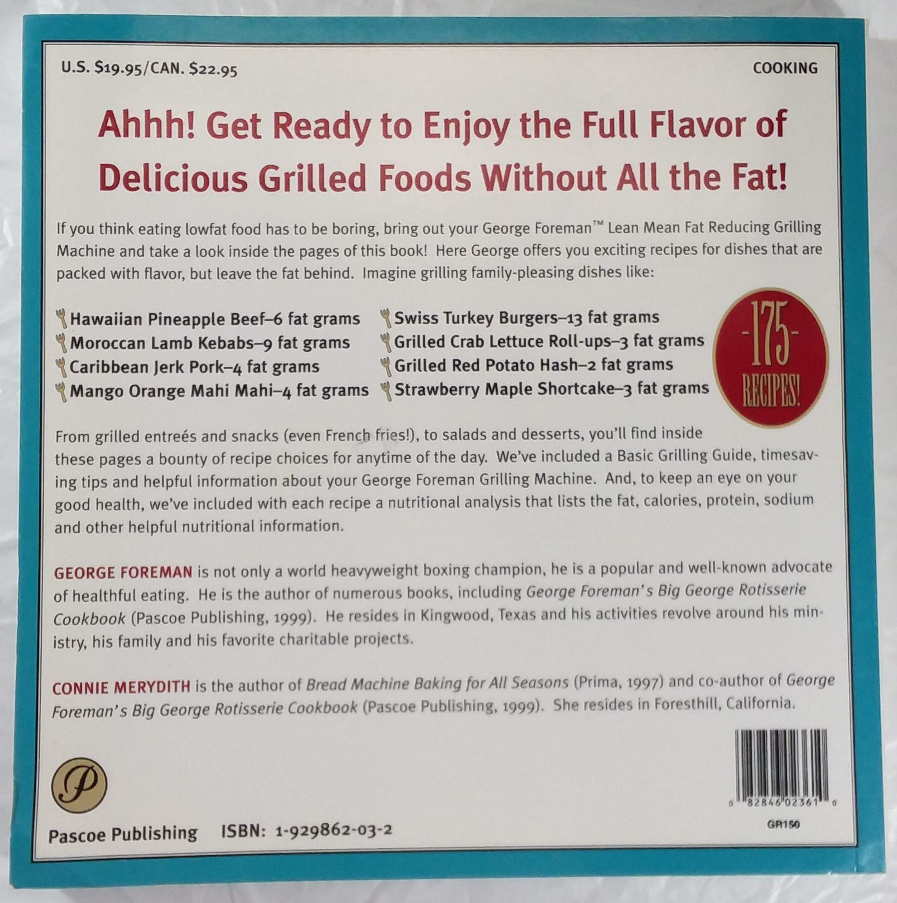 The George Foreman Lean Mean Fat Reducing Grilling Machine Cookbook used book depot
