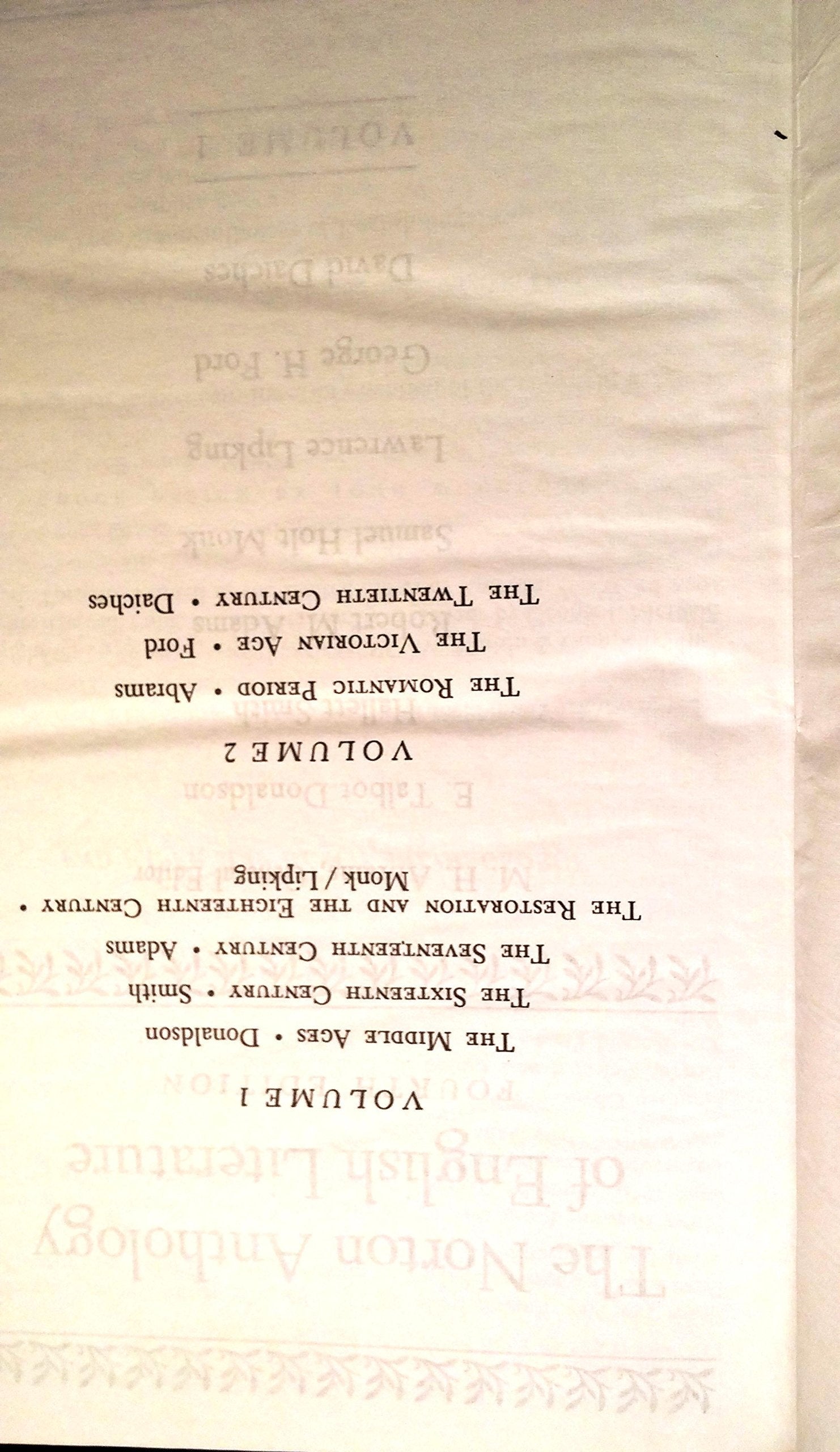 The Norton Anthology of English Literature, Vol. 1 used book depot
