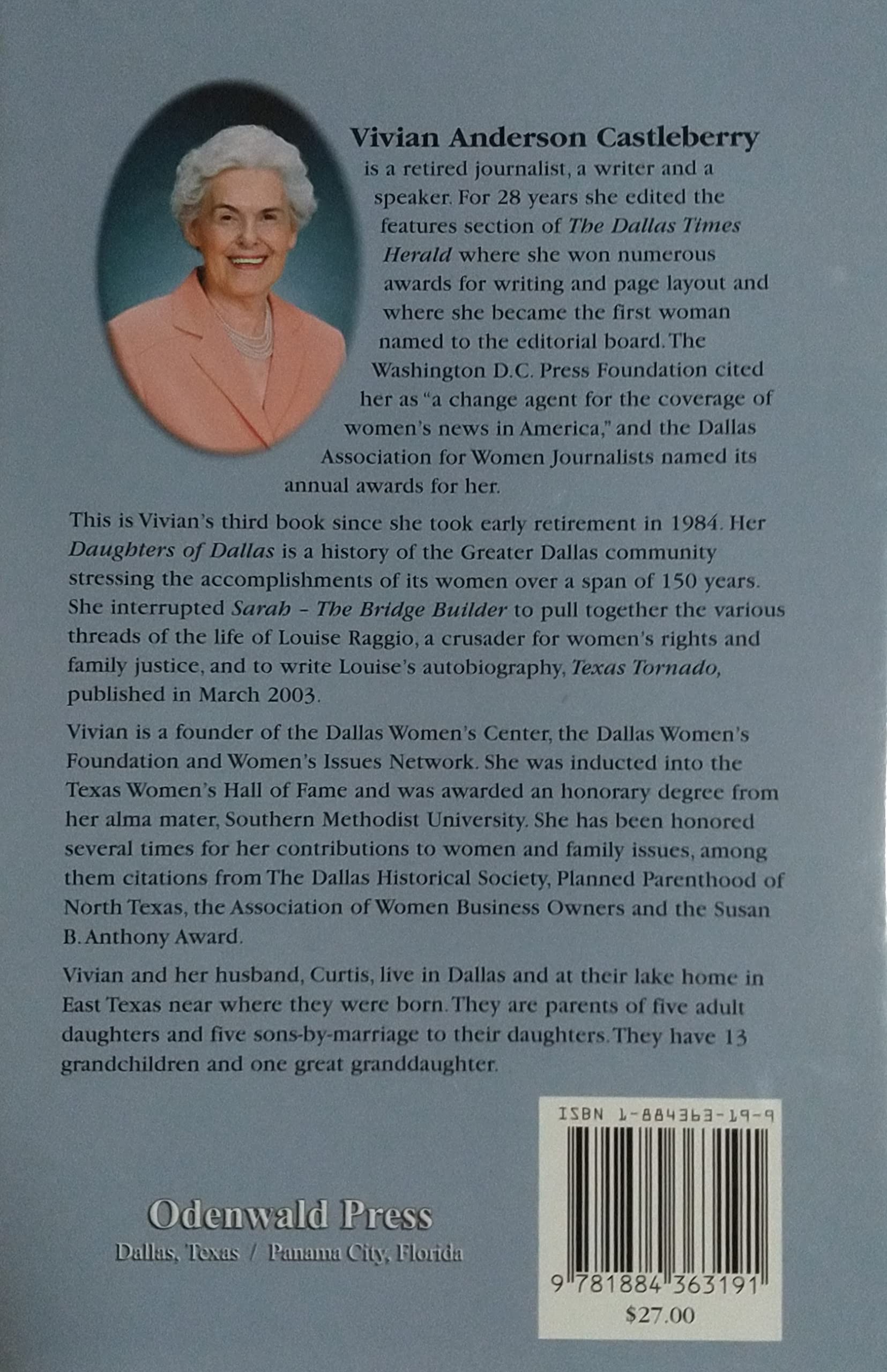 Sarah--the Bridge Builder: Dowager Of A Dallas Dynasty