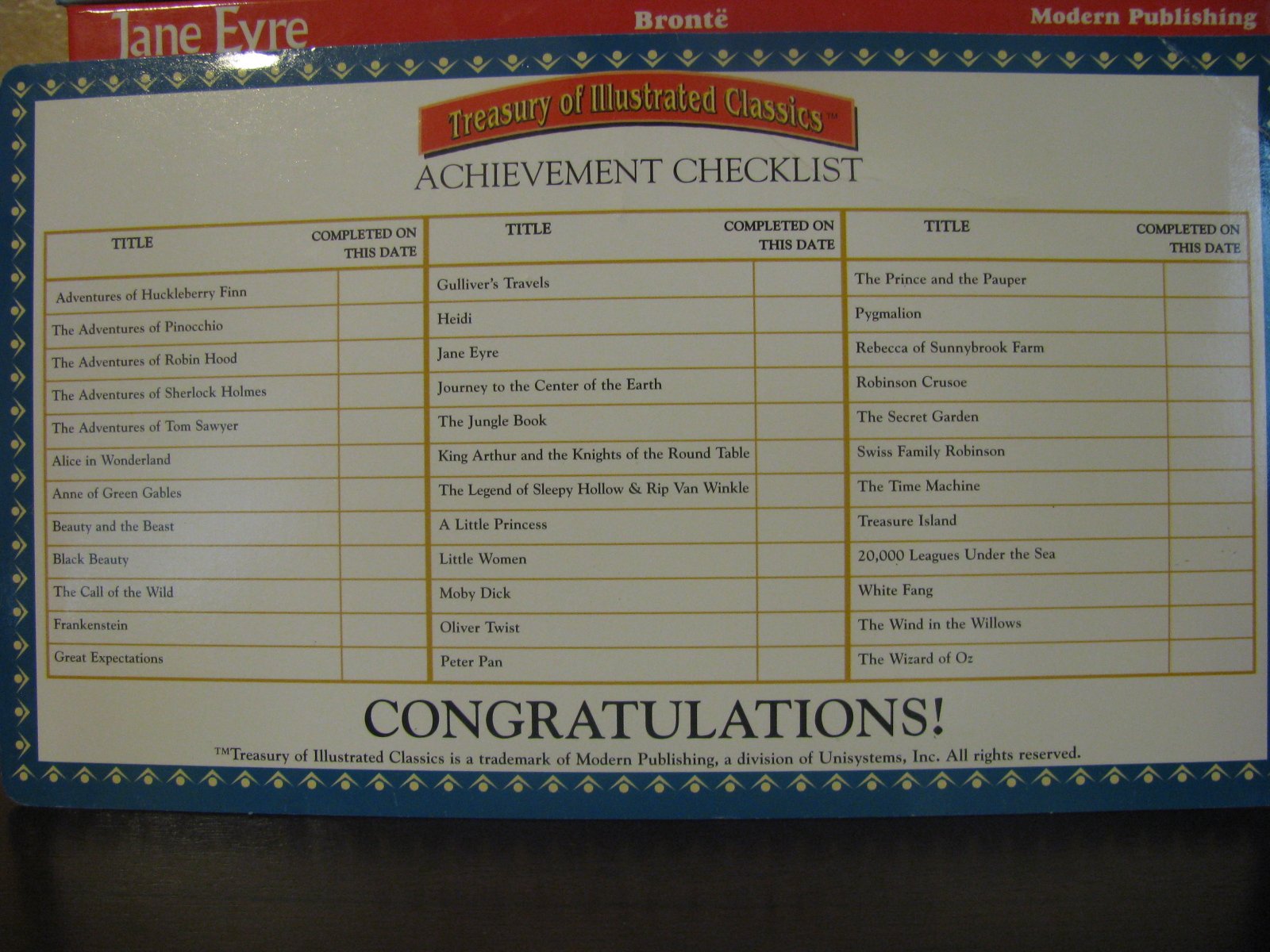 Treasury of Illustrated Classics 36 Book Library used book depot