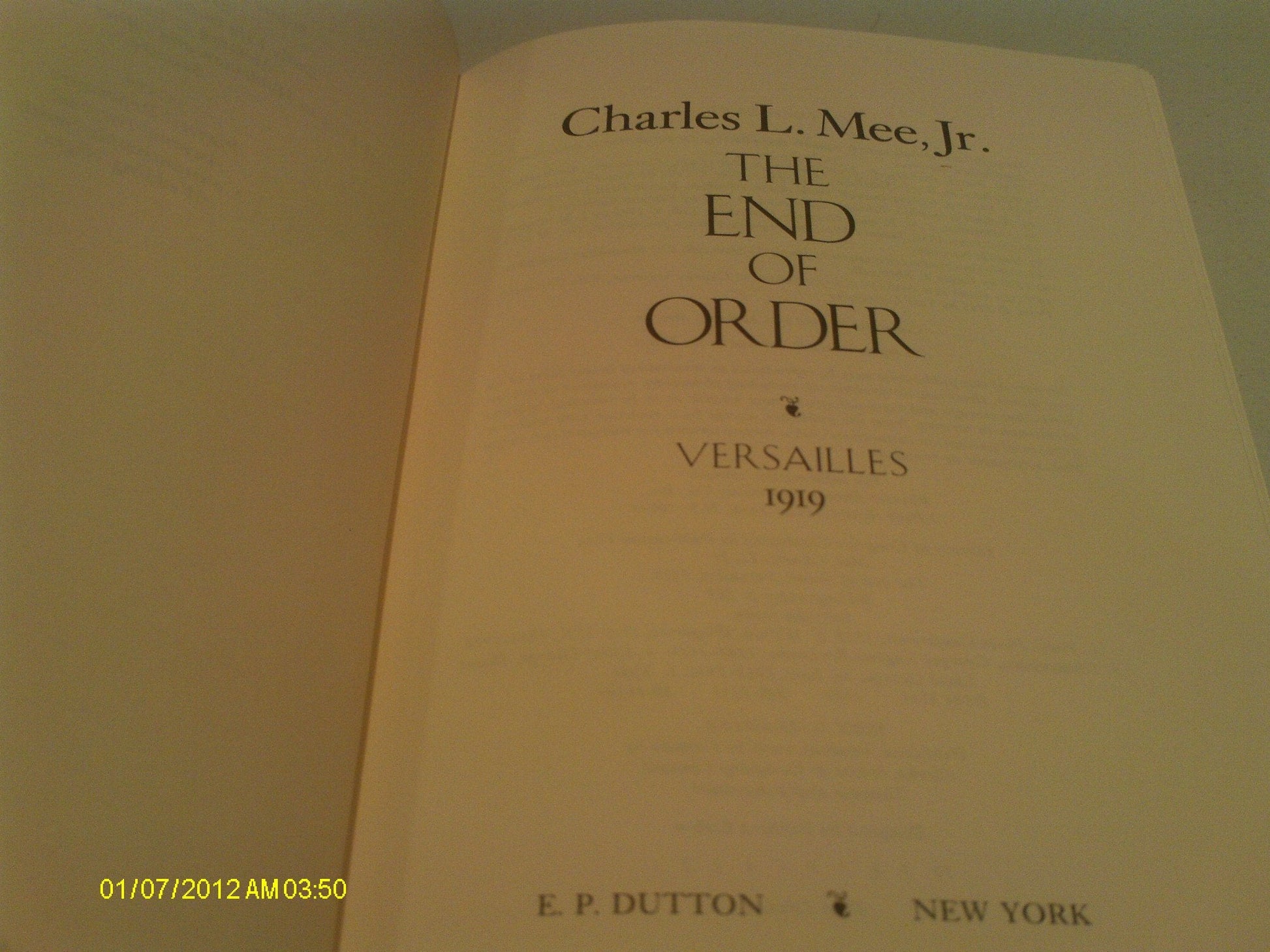 The End of Order: Versailles 1919 used book depot