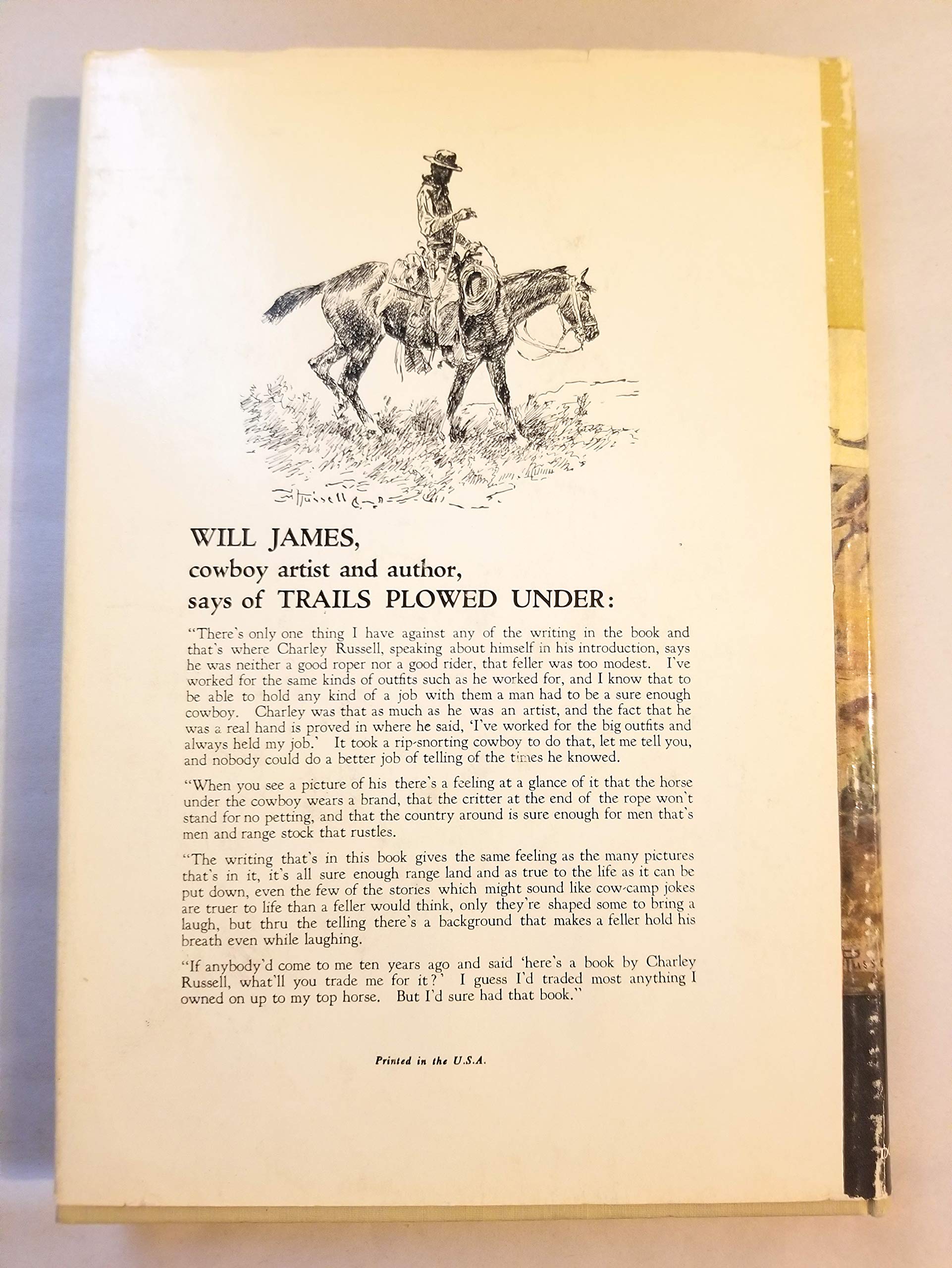 Trails Plowed Under Stories of the Old West Charles M. Russell used book depot